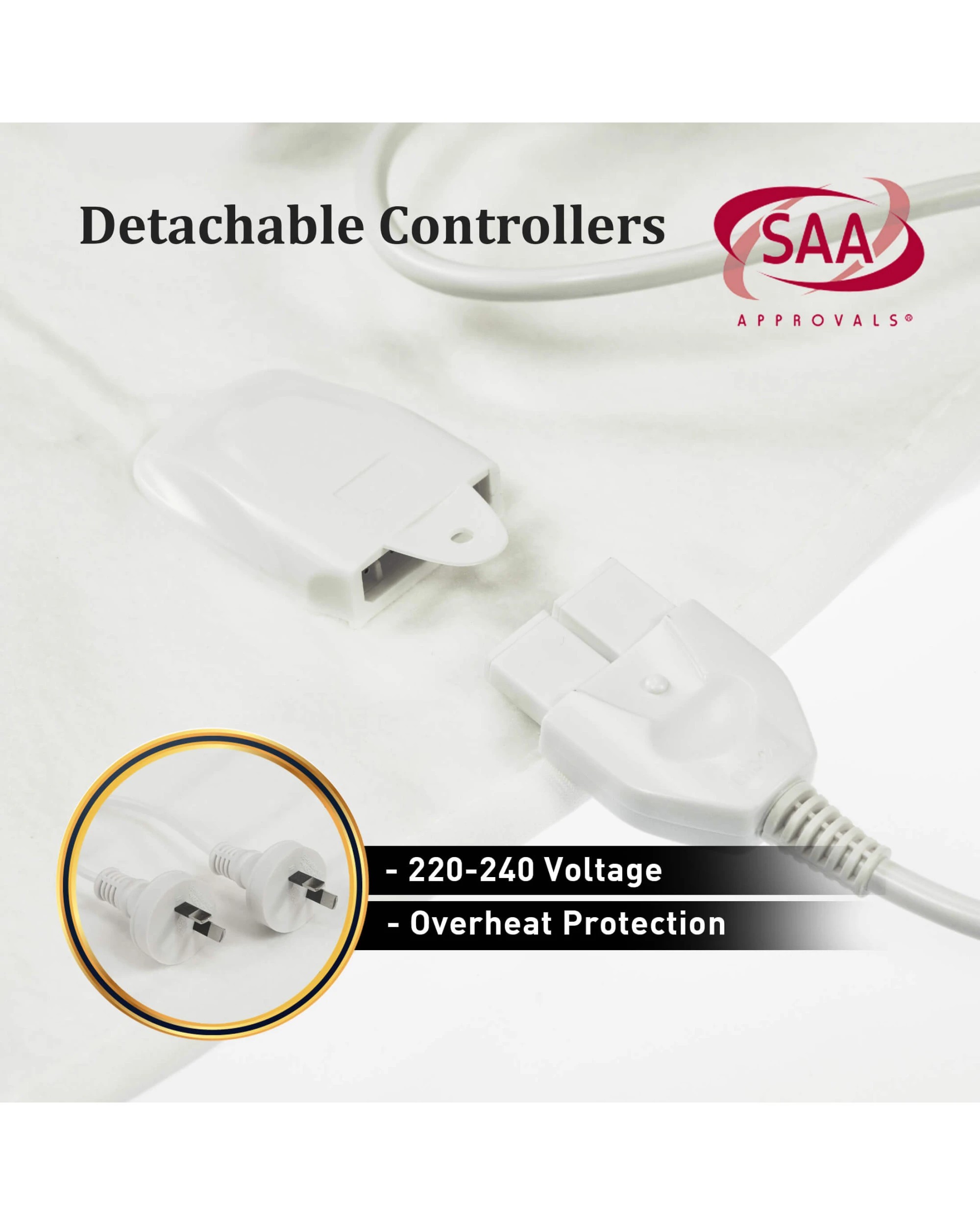 8 Laura Hill Heated Electric Blanket Fitted Polyester - White - Queen Bed, 8 of 10