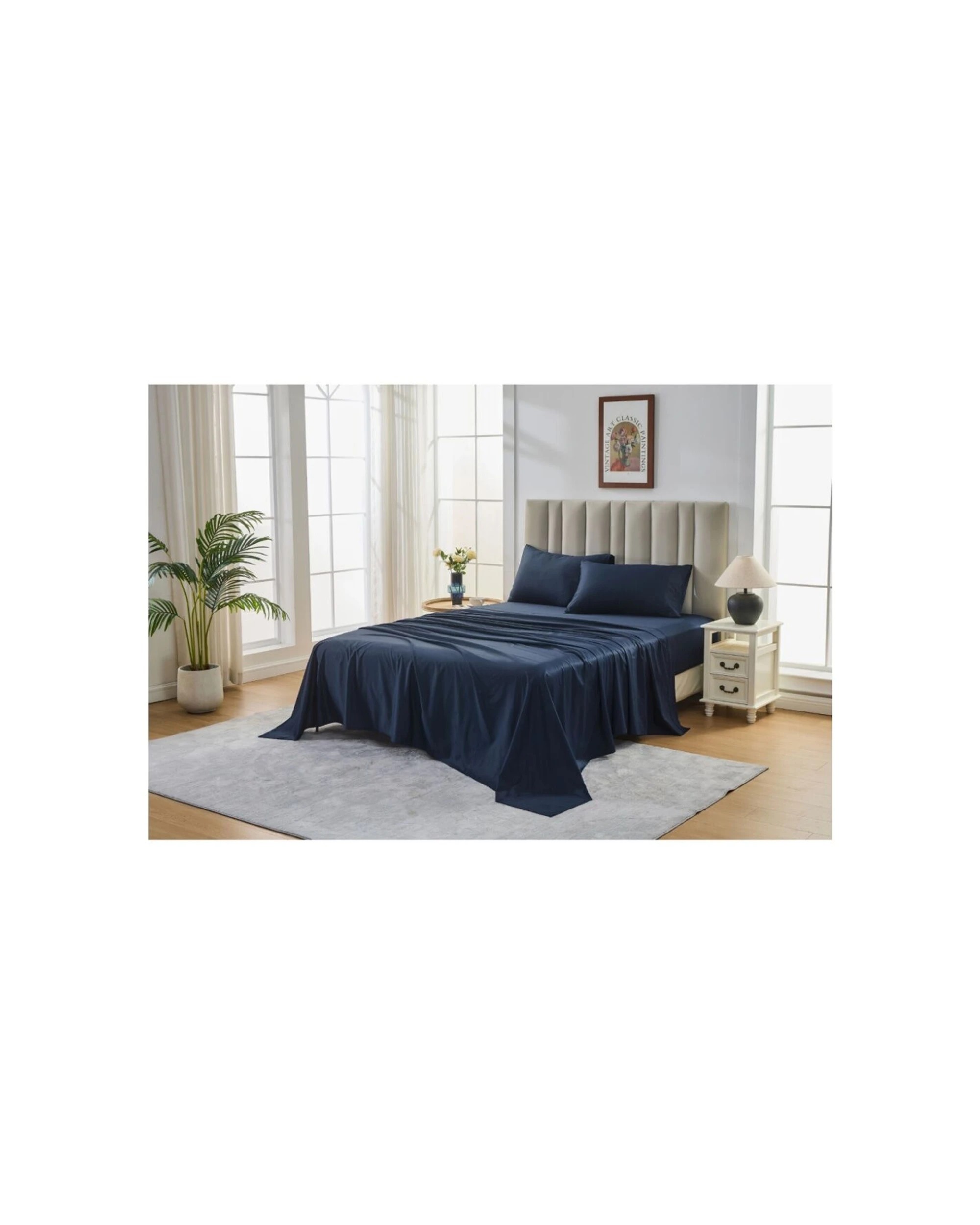 2 Grosvenor House Egyptian Cotton Sheet Set With Pillowcase 500TC - Double Bed - Multi, 2 of 8