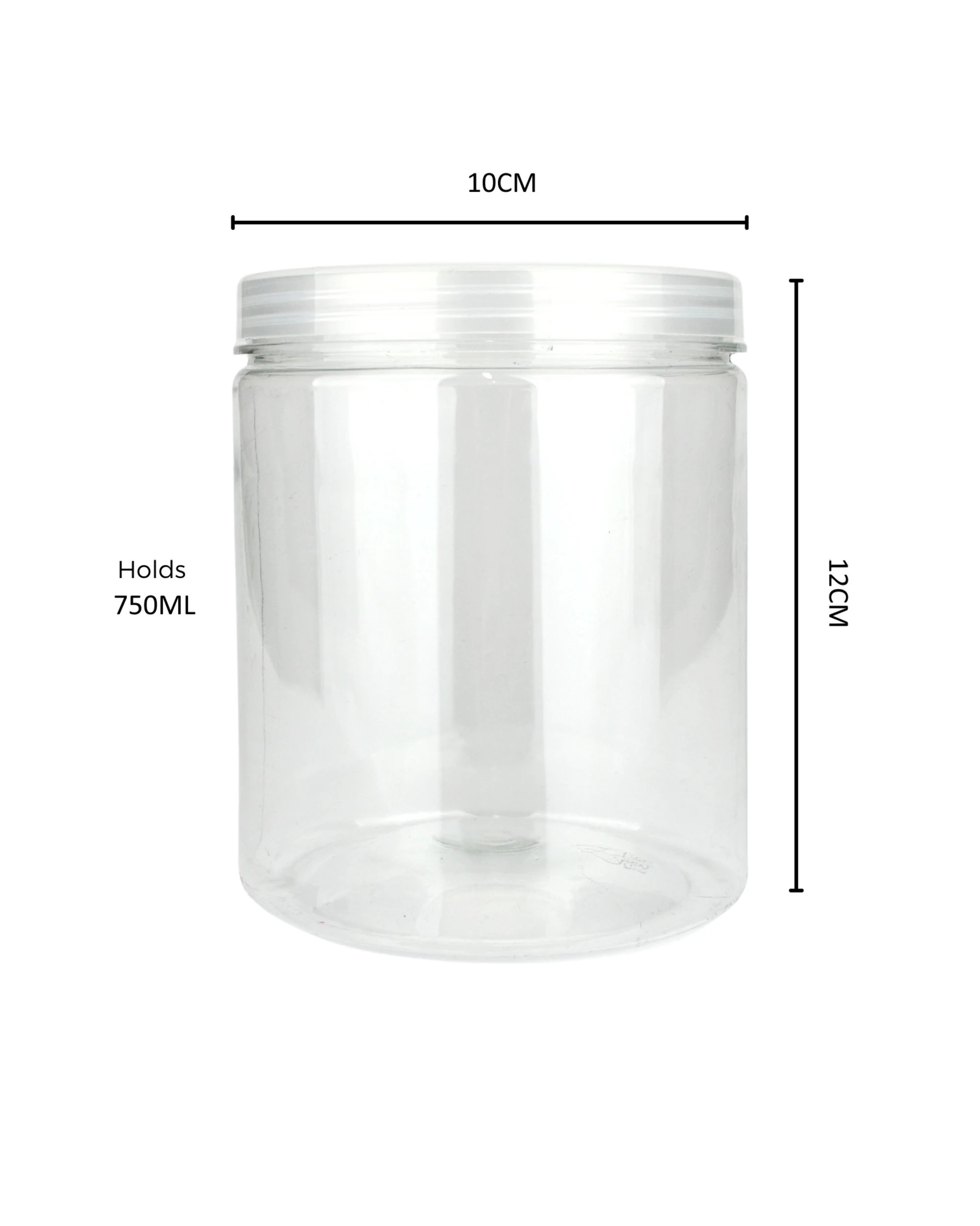 2 Partyrama Clear Plastic Round Screw Top Jar 750ml, 2 of 2