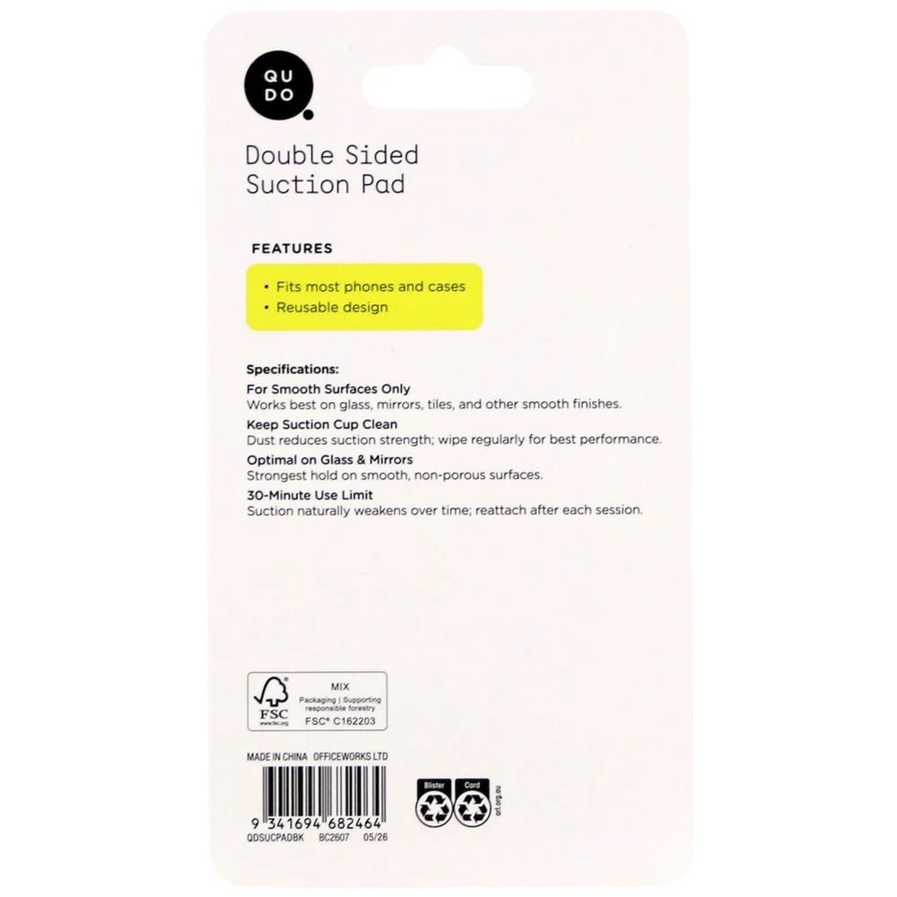 6 Qudo Suction Pad Black, 6 of 6