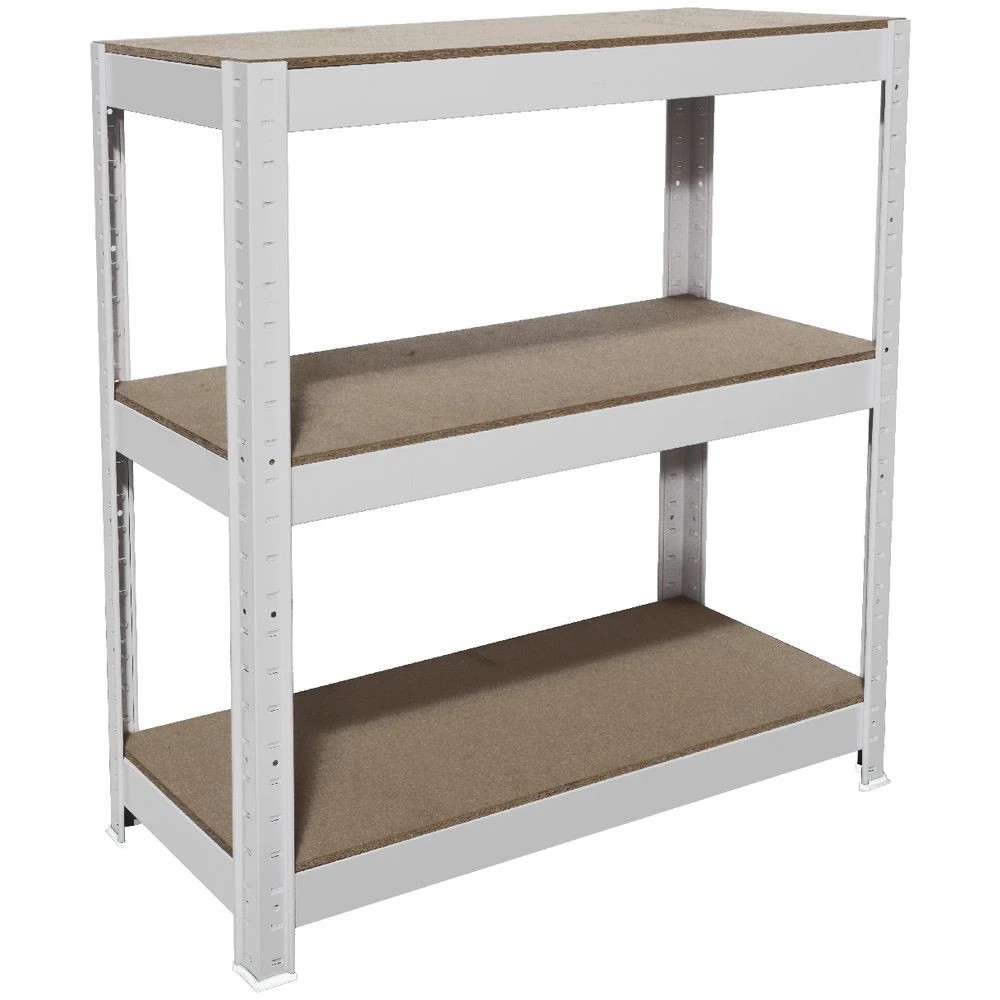 2 Cobalt 3 Shelf Metal Shelving Unit White Shelves Home Office Storage, 2 of 9