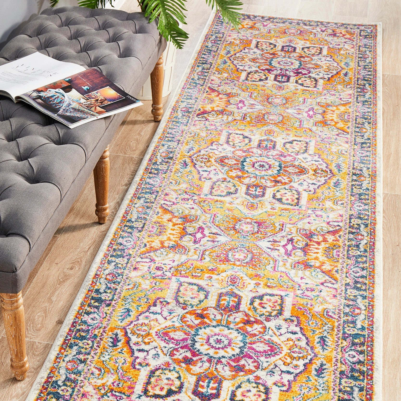 1 Common Ground Rugs Atlas 207 500x80cm - Extra Large Runner Rug - Natural, 1 of 7