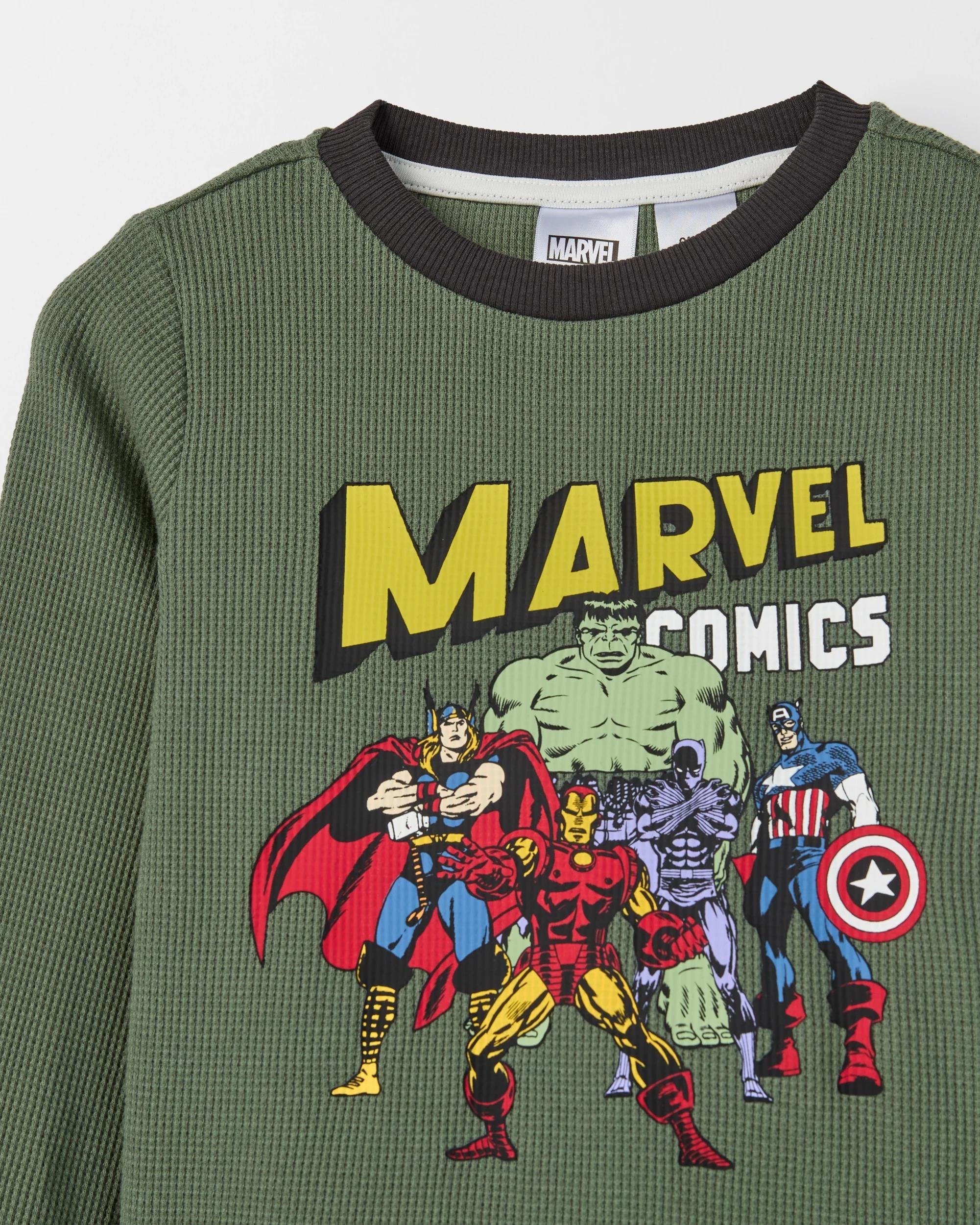 3 Marvel Australian Cotton Younger Boys Waffle/Flannel Pyjama Set MARVEL, 3 of 3