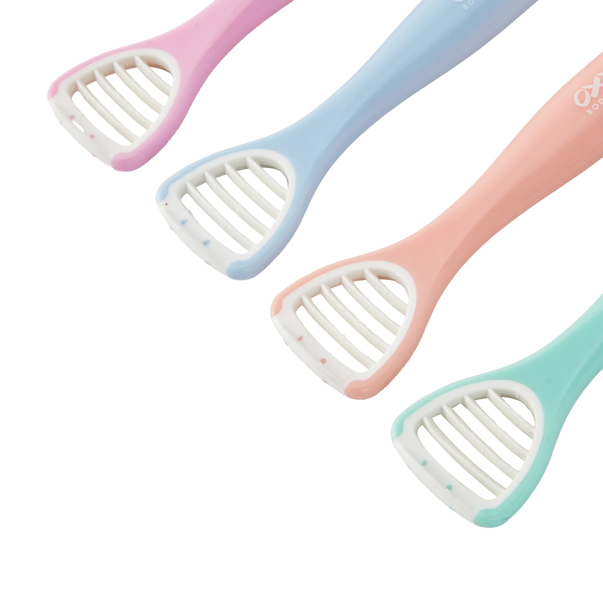 3 OXX Bodycare 4 Pack Toothbrush with Tongue Cleaner - Orange, Green, Blue and Pink, 3 of 5