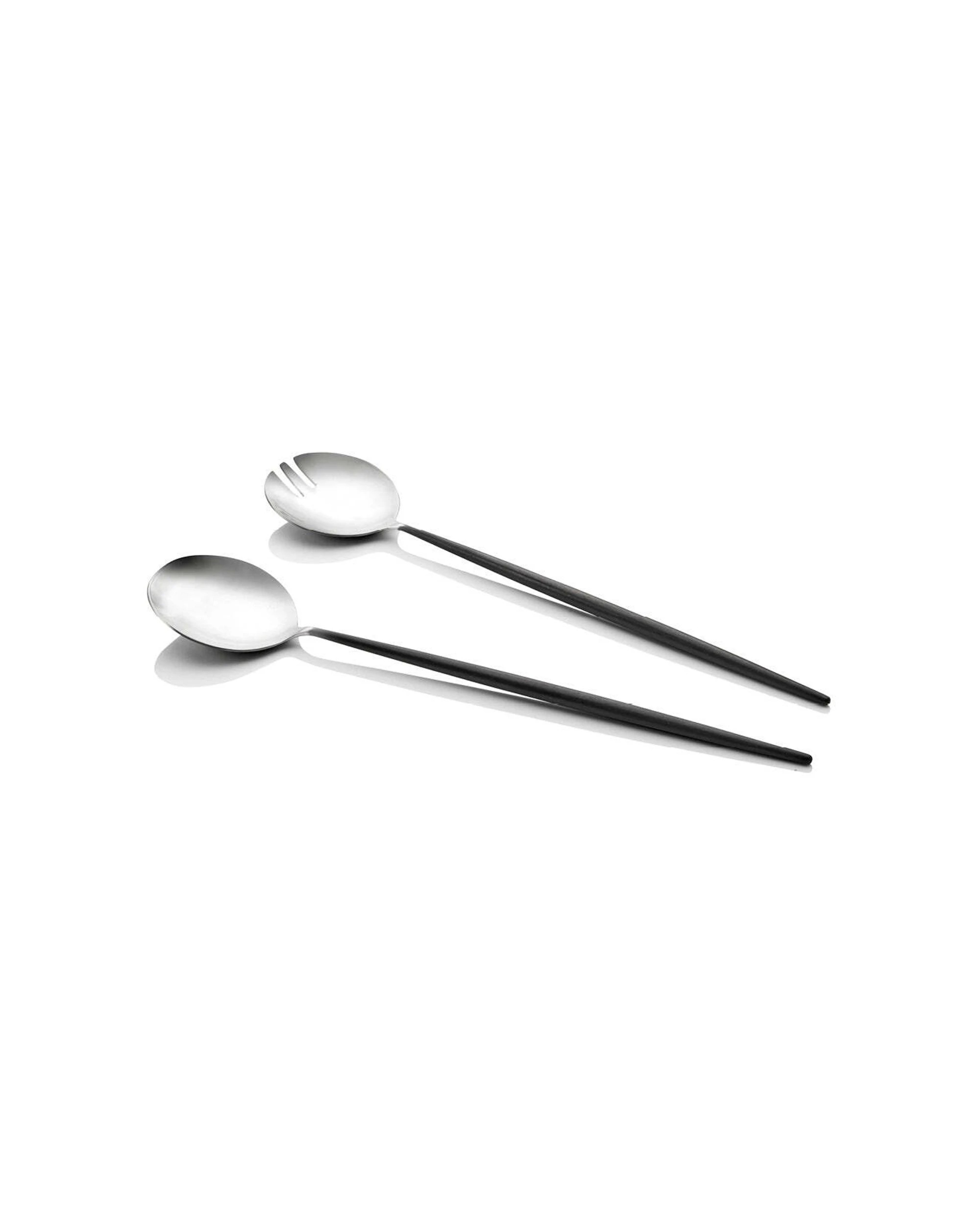 1 Stanley Rogers 2pc Stainless Steel Piper Salad Entree Server Utensil Set - Black, 1 of 3