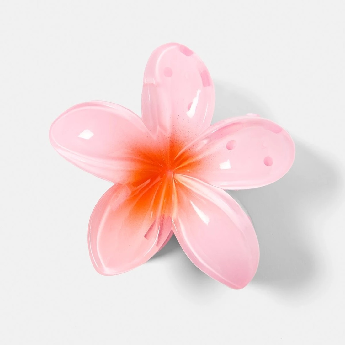 1 Pink Frangipani Claw Hair Clip, 1 of 4