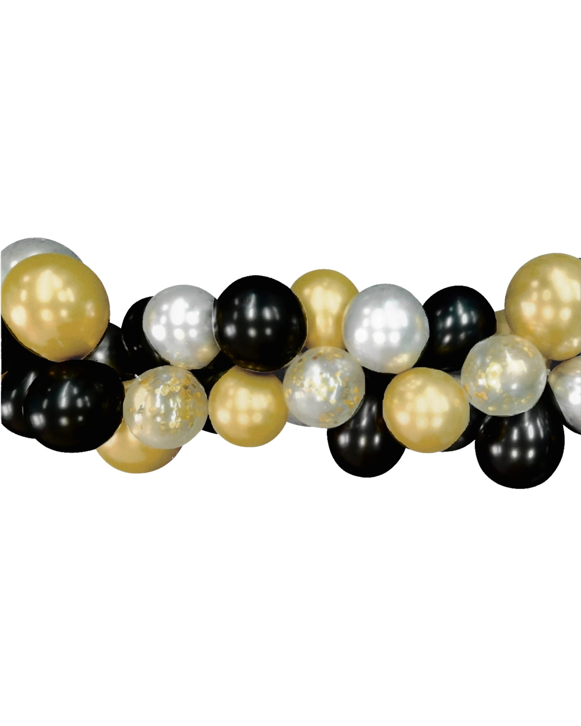 1 Artwrap Confetti Balloon Garland Kit - Black, Silver and Gold - Clear, Gold, Black, Silver, 1 of 4