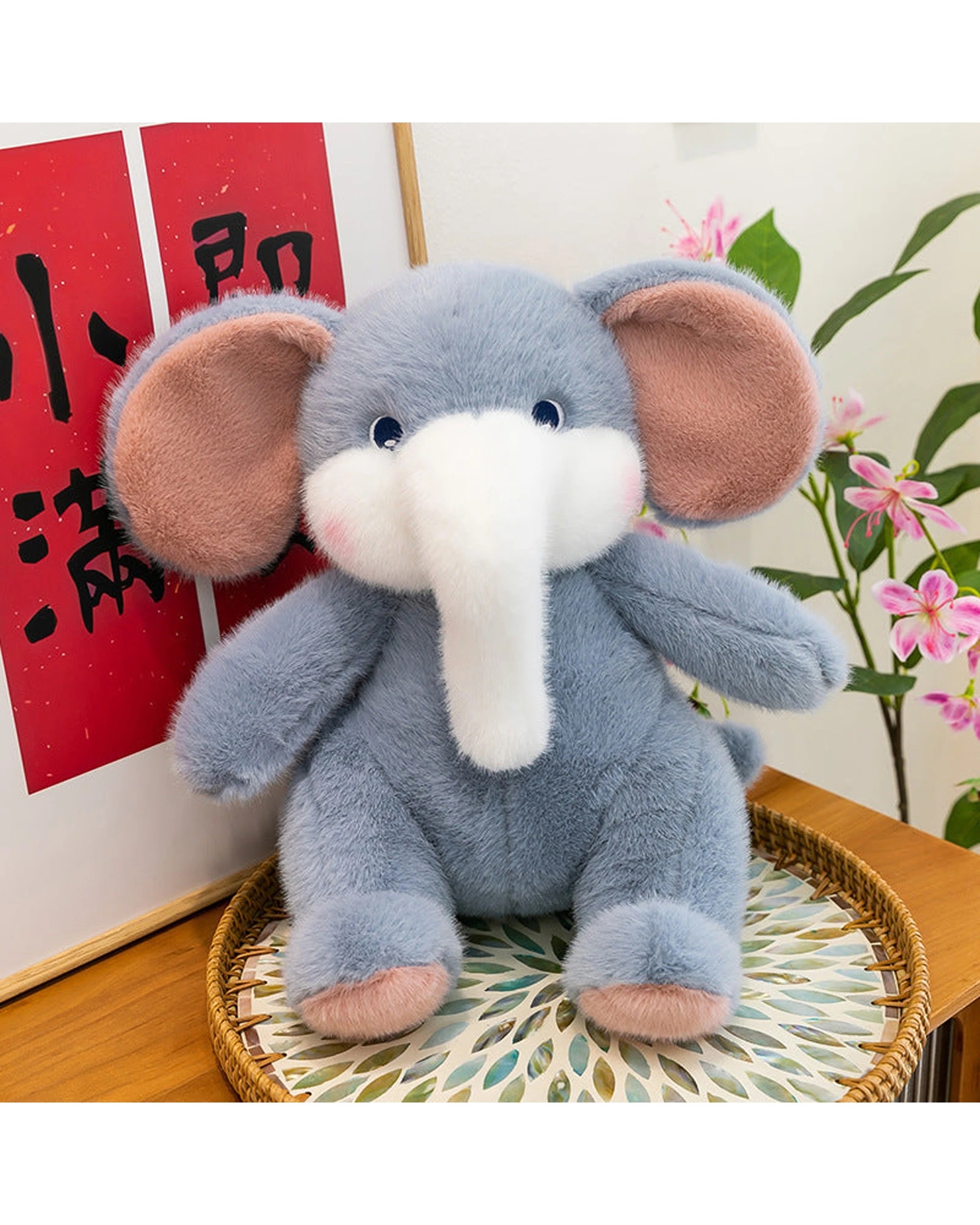 4 Cotton More Large Elephant Plush Toy Soft Stuffed Animal 60cm - Blue, 4 of 4