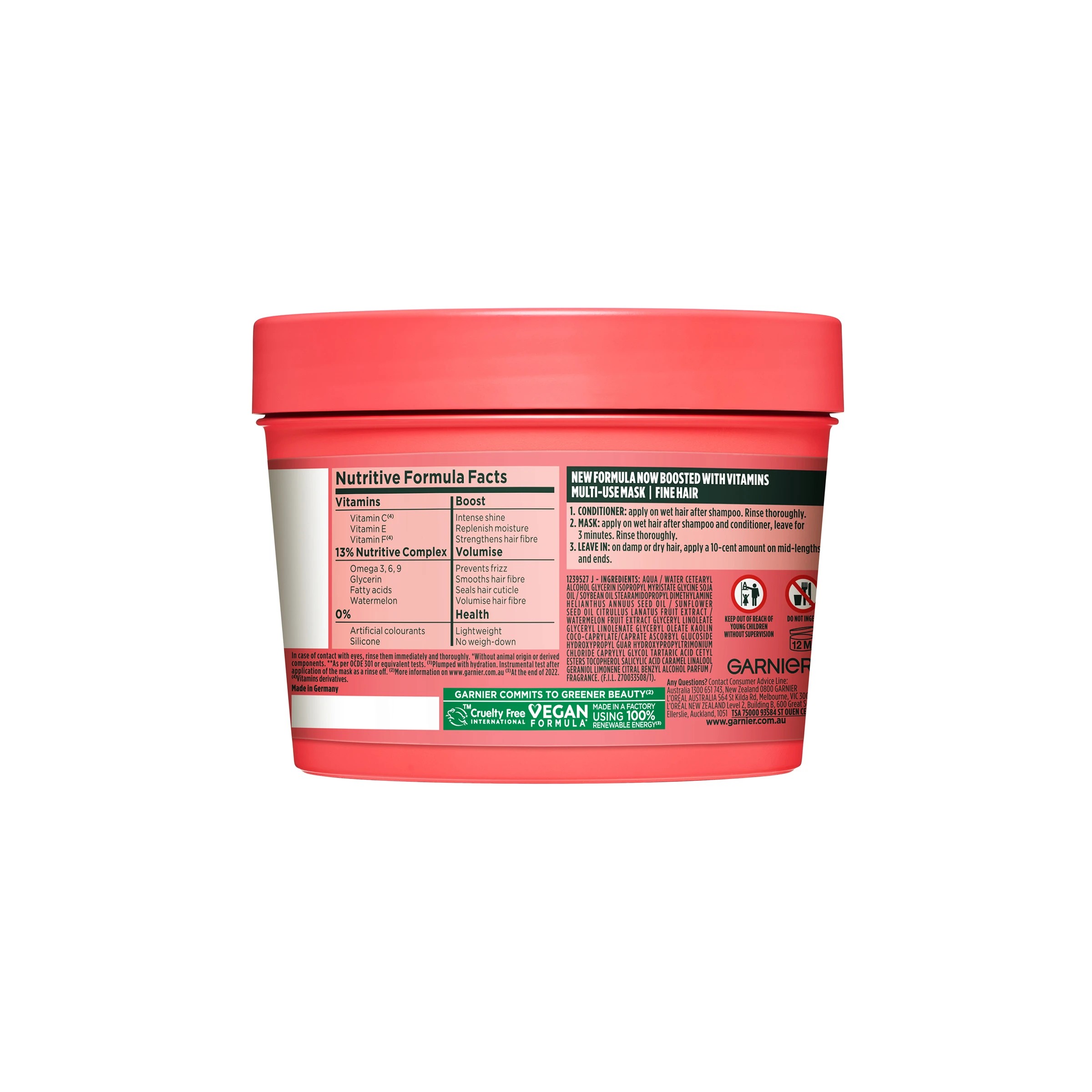 2 Garnier Fructis Hair Food Multi Use Treatment 390ml - Watermelon, 2 of 9
