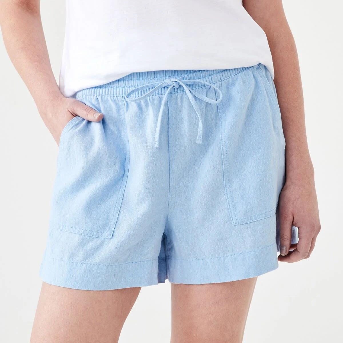 1 Linen Blend Patch Pocket Shorts BRUNI BLUE, 1 of 6