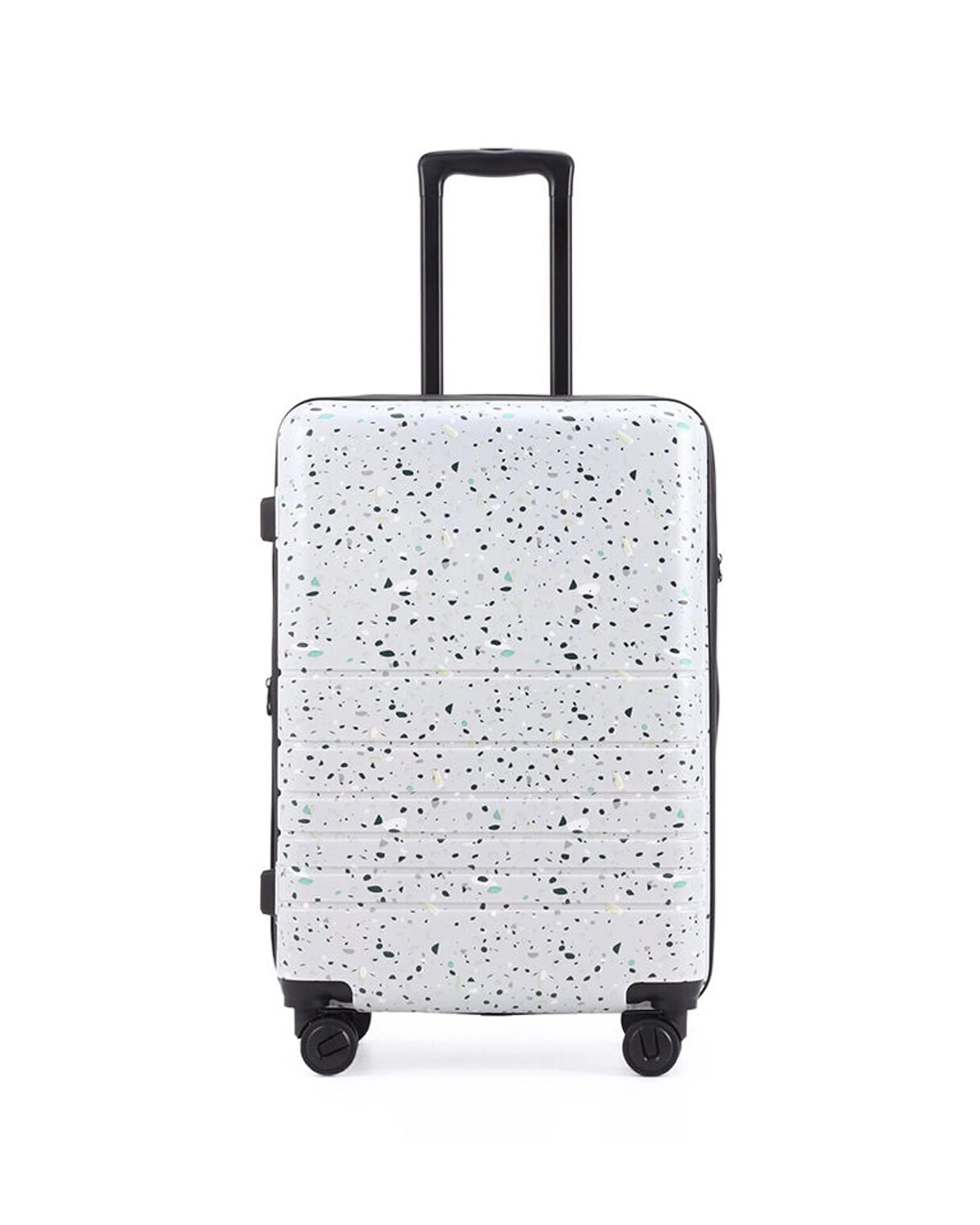 1 Kate Hill Terrazzo Medium Travel Luggage Suitcase Lightweight 66x34cm - White, 1 of 8