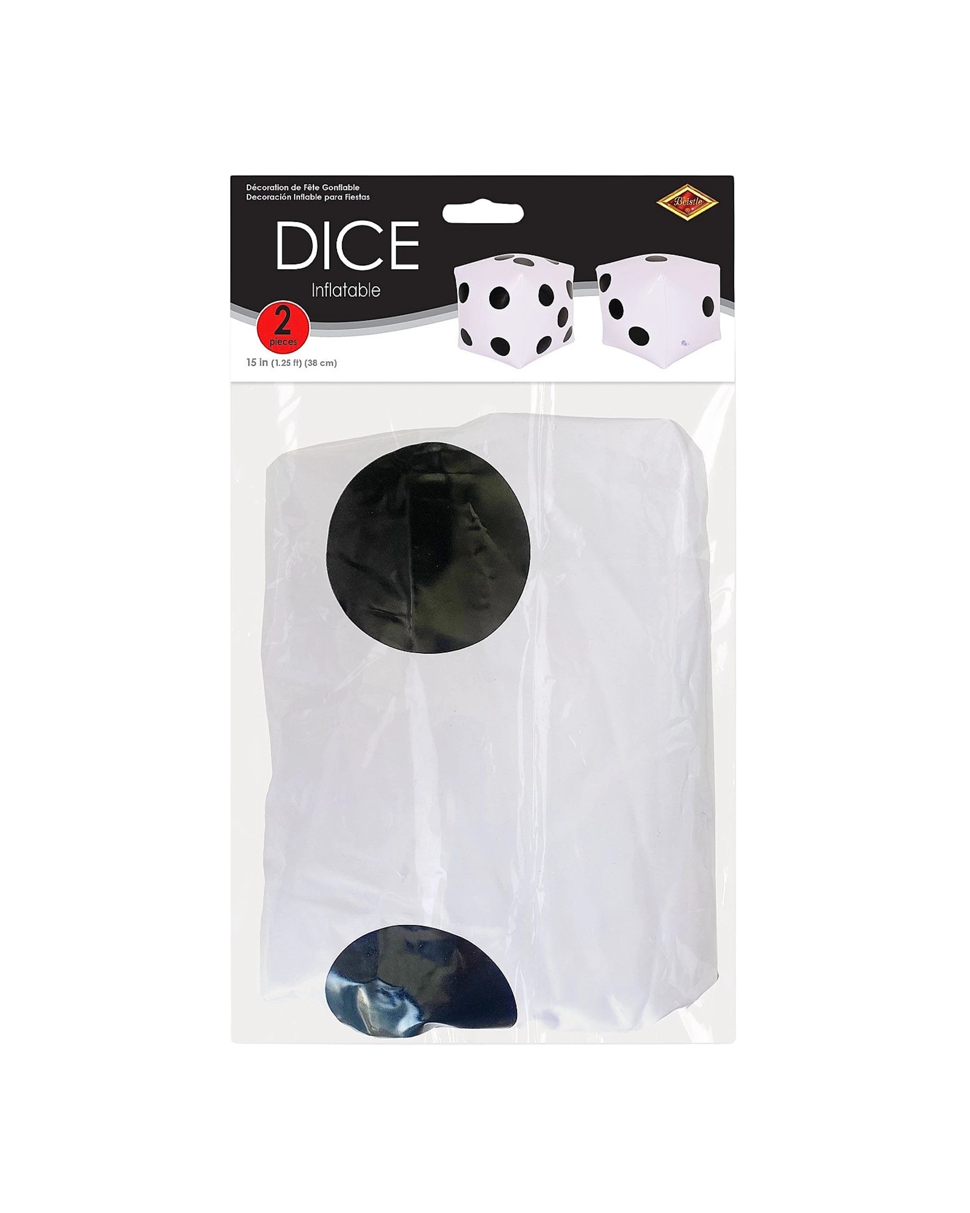 5 Beistle Inflatable Dice Pack of 2 - White, 5 of 5