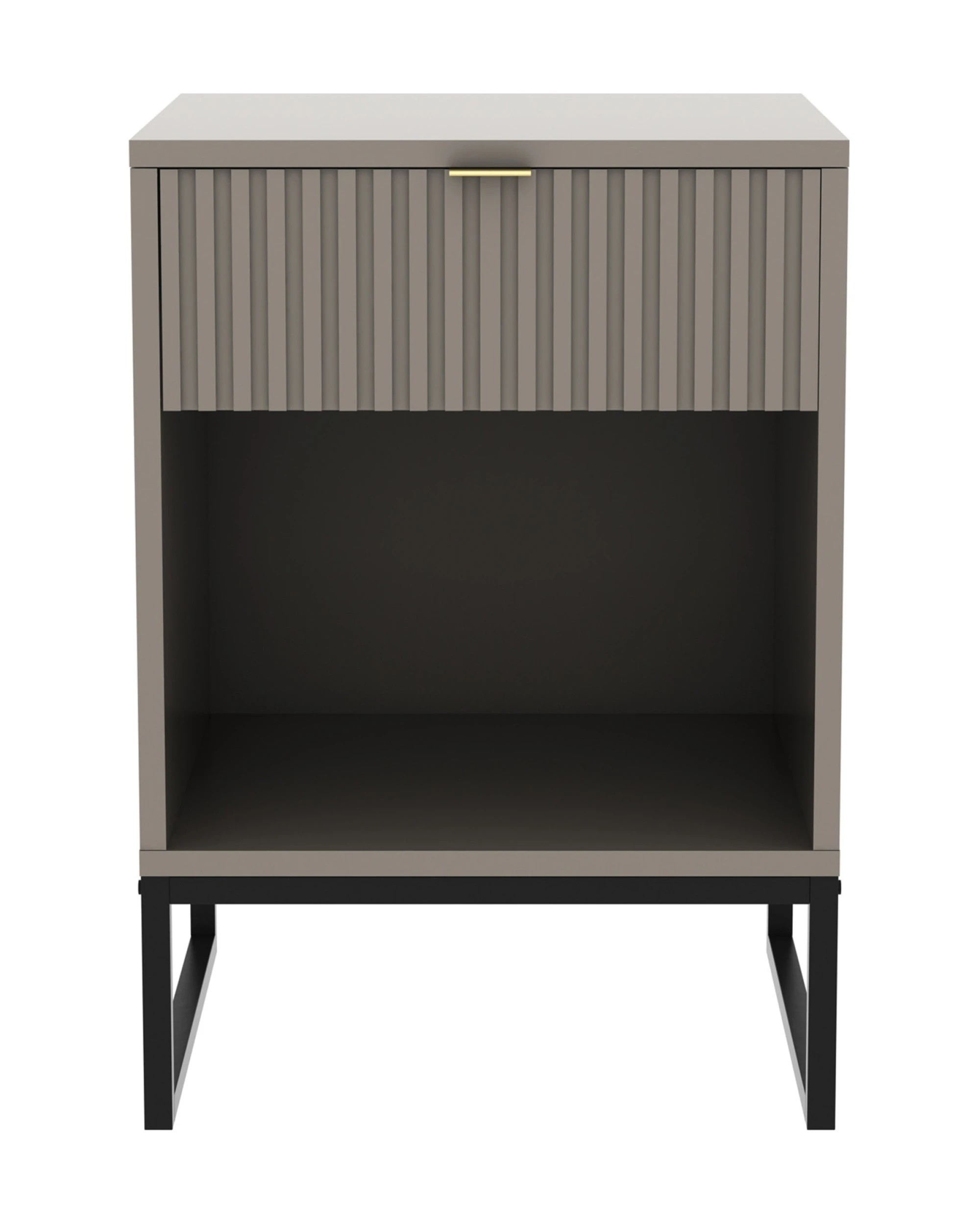 2 Sarantino Elton Fluted Bedside Table - Grey, 2 of 10