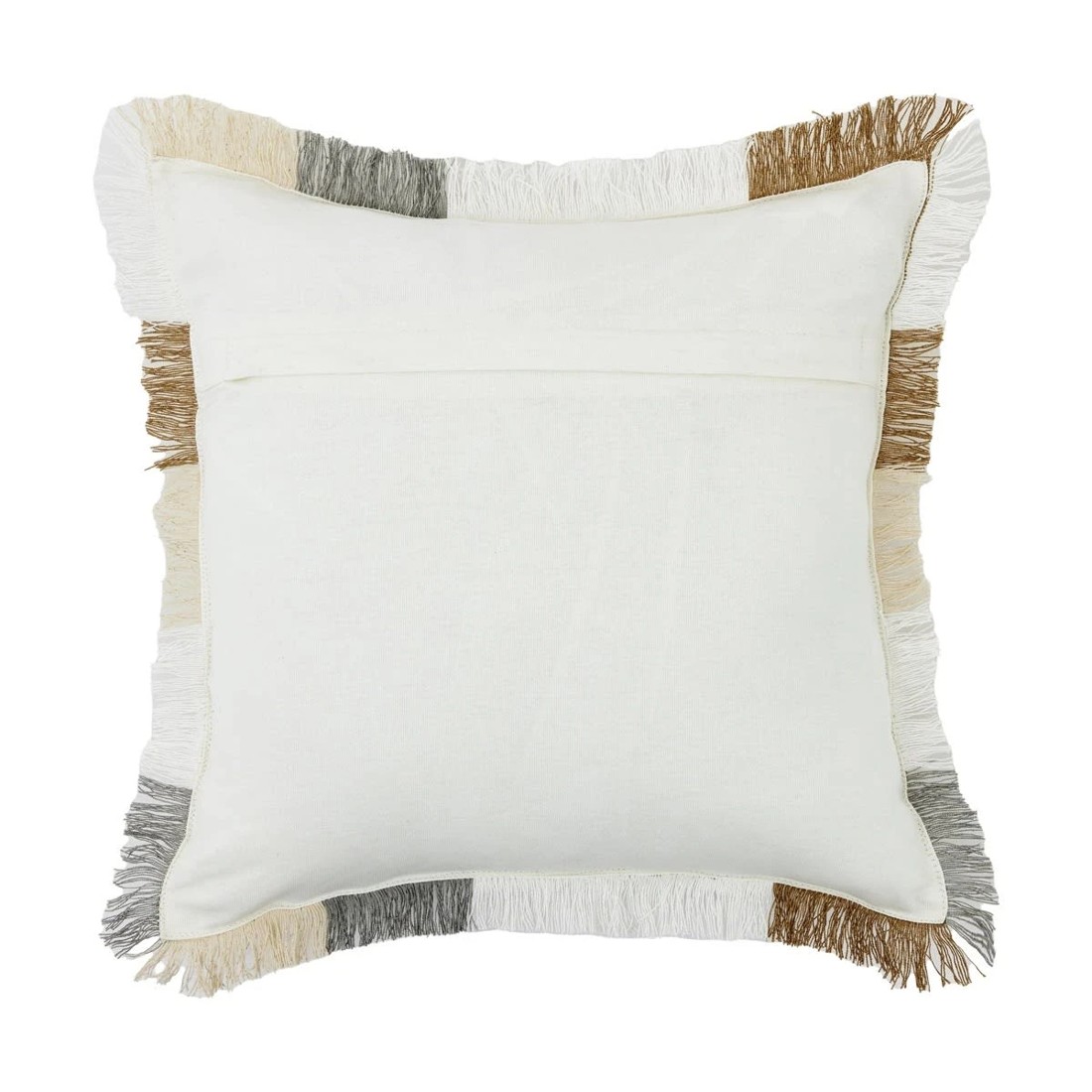 3 43cm Check Fringe Cushion, 3 of 4