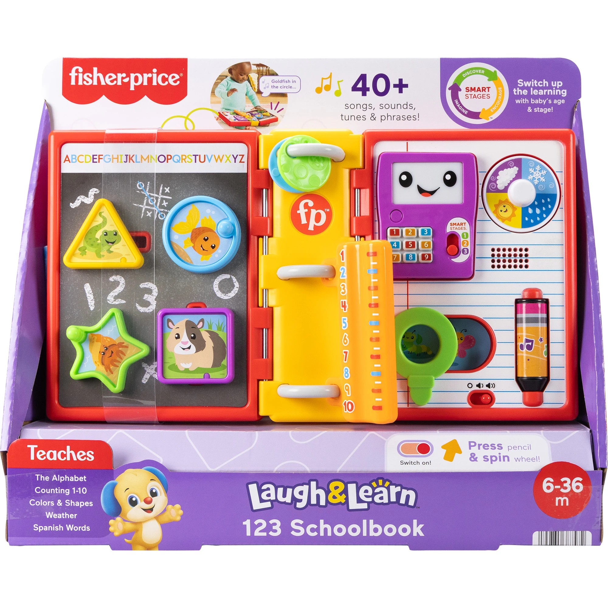 1 Fisher-Price Laugh and Learn 123 Schoolbook  Electronic Learning Toy, 1 of 6
