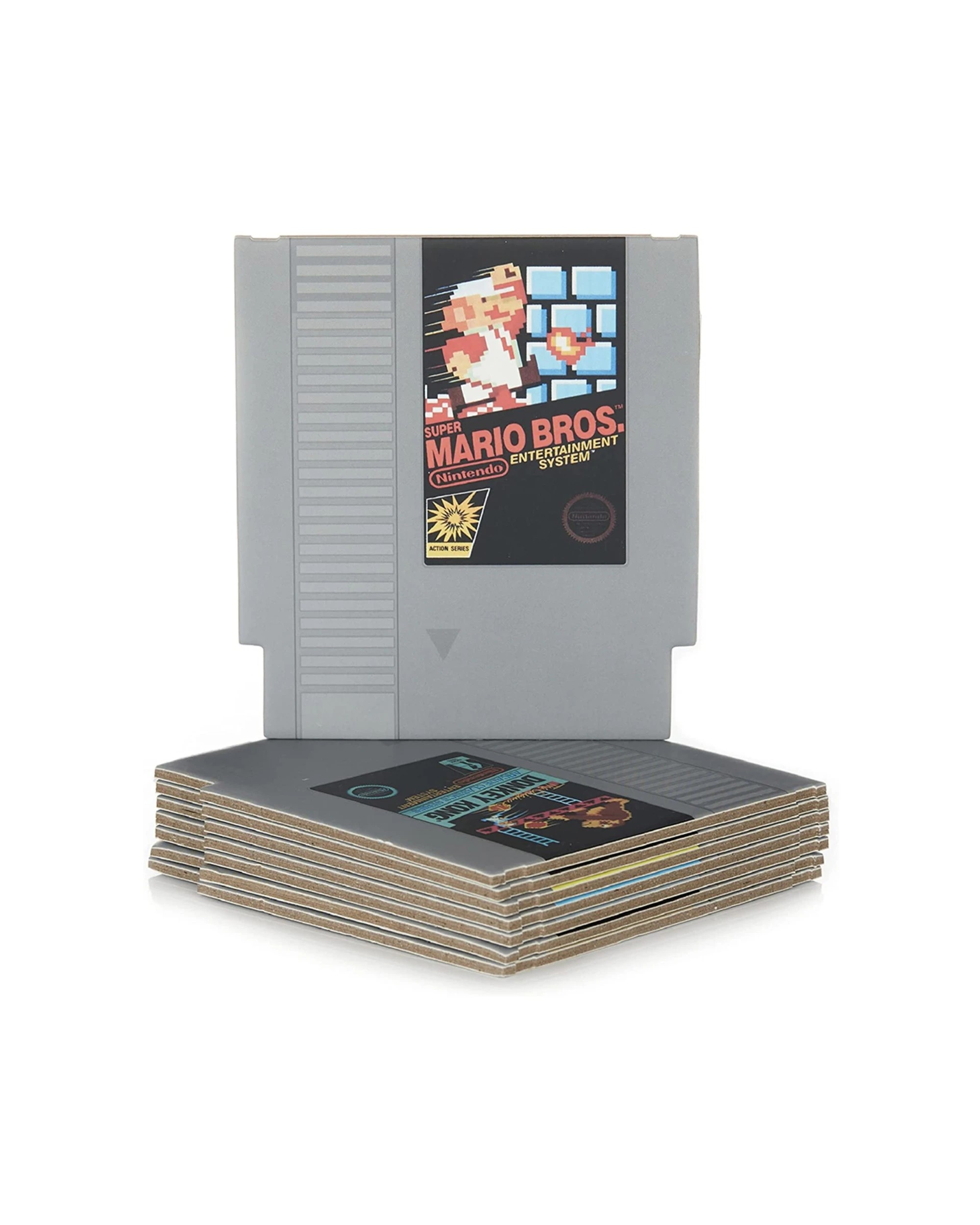 1 Nintendo 8pc Nes Game Cartridge Coasters Retro Set 9cm Double Sided 3y+. - Multi, 1 of 3