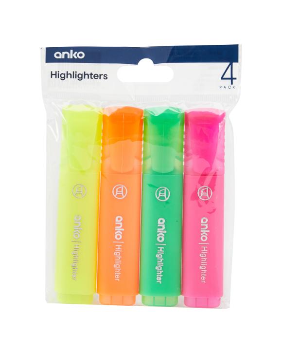 4 Pack Highlighters