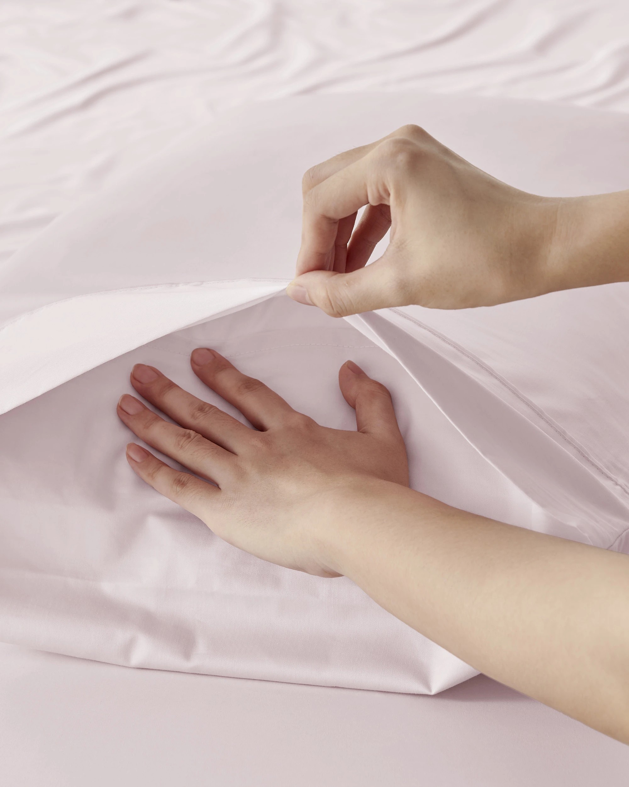 4 Dreamaker 400TC Premium Cotton Sateen Fitted Sheet Set - King Bed - Petal, 4 of 7