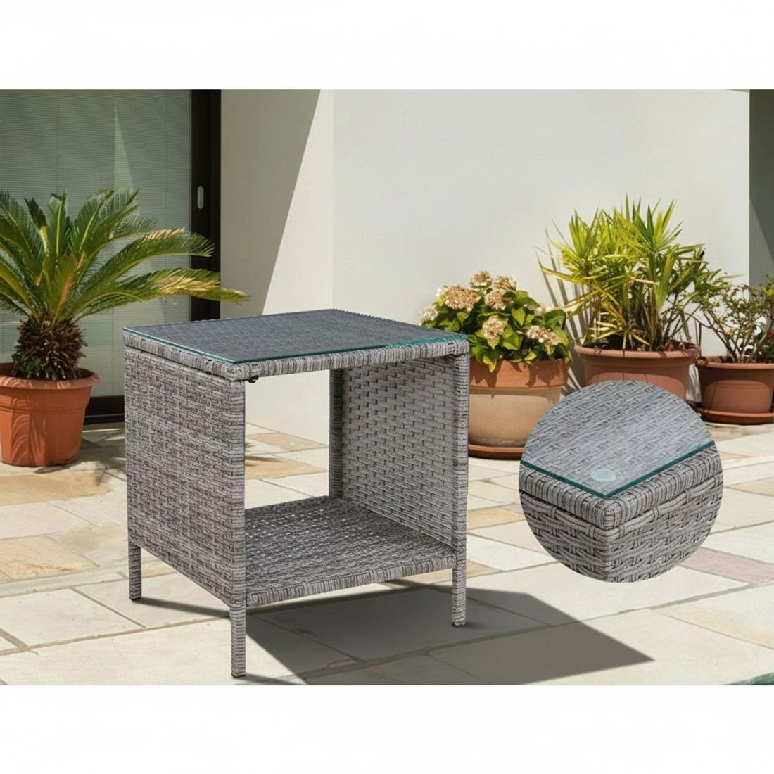 5 Gardeon 5PC Recliner Chairs Table Sun lounge Wicker Outdoor Furniture Adjustable - Grey, 5 of 6