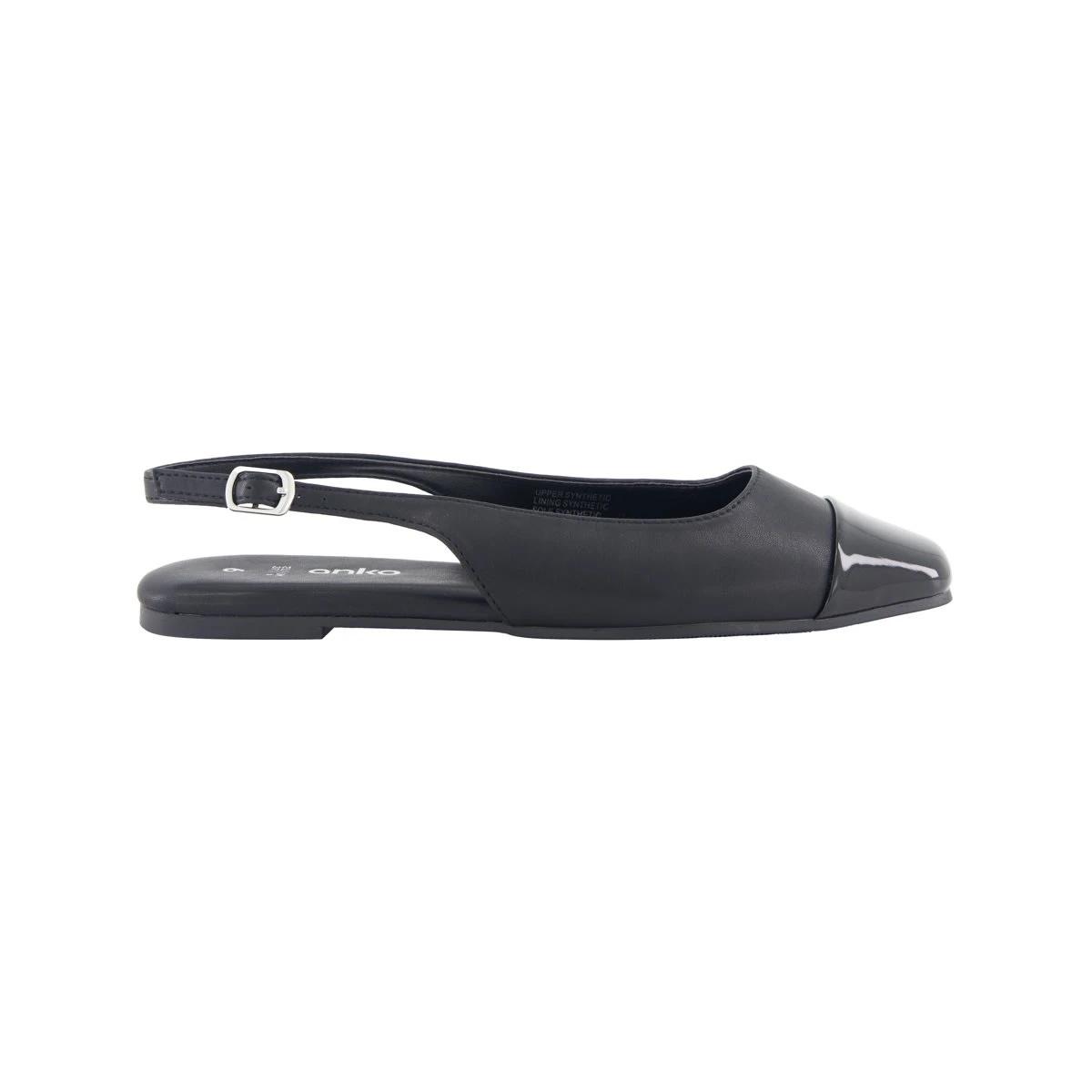 1 Ballet Toe Cap Slingback Flats BLACK, 1 of 3