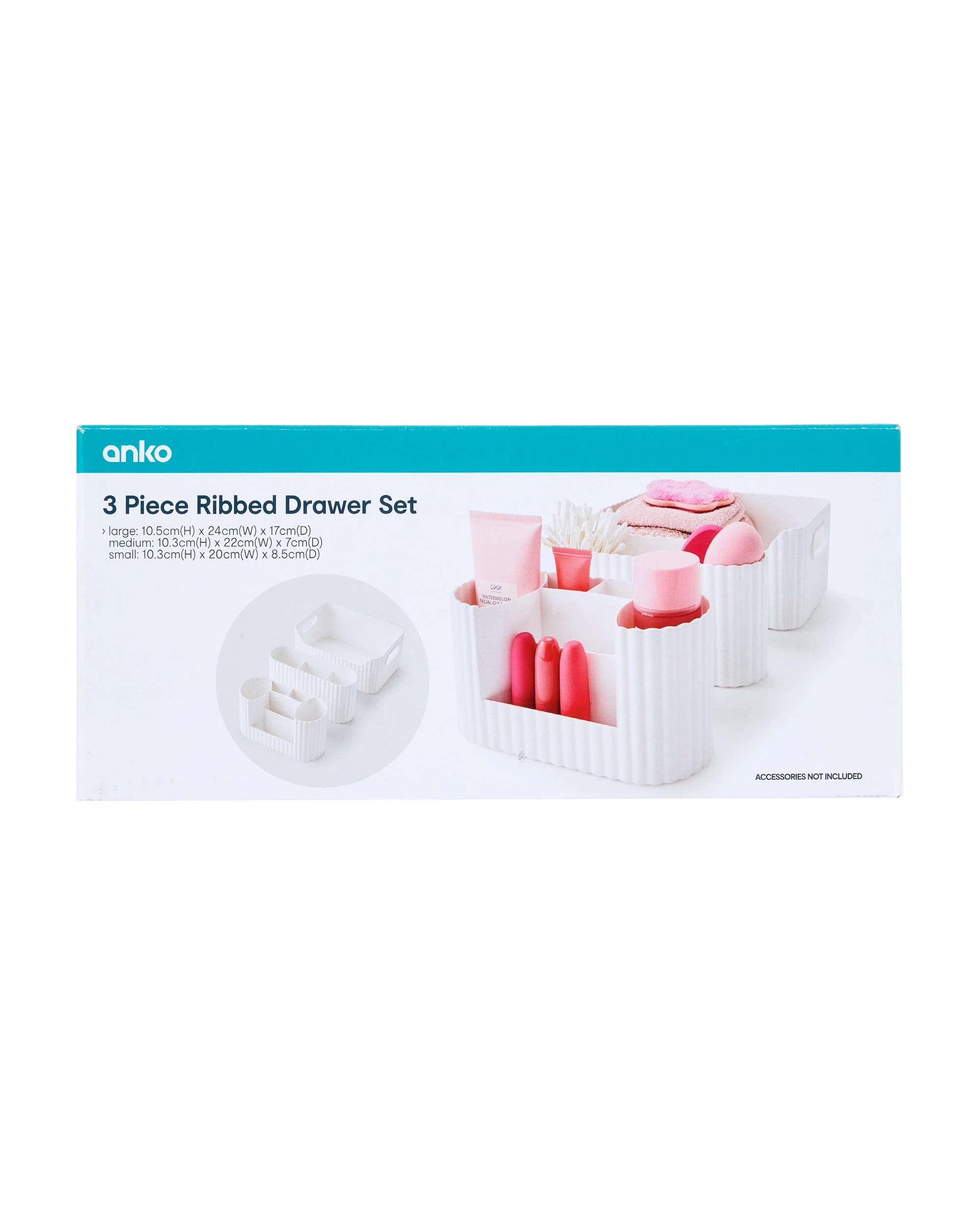 8 3 Piece Ribbed Drawer Set, 8 of 8