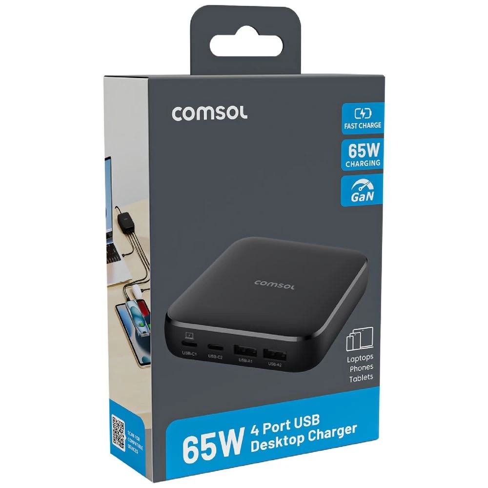 2 Comsol 4 Port USB Desktop Charger, 2 of 5