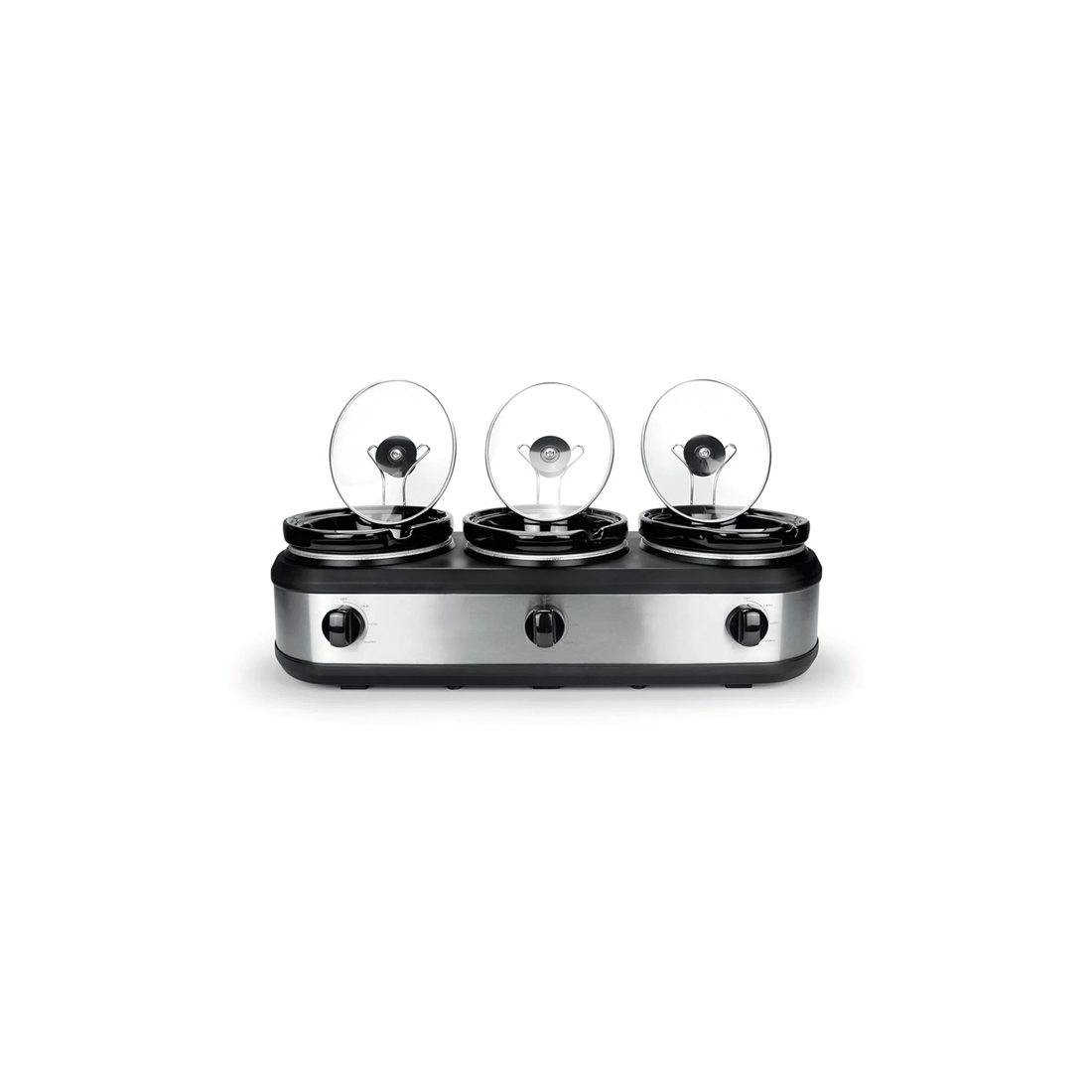 3 Healthy Choice 405w Electric 3 Pot Slow Cooker/2.5l Ceramic Cooking Pots - Silver, 3 of 6