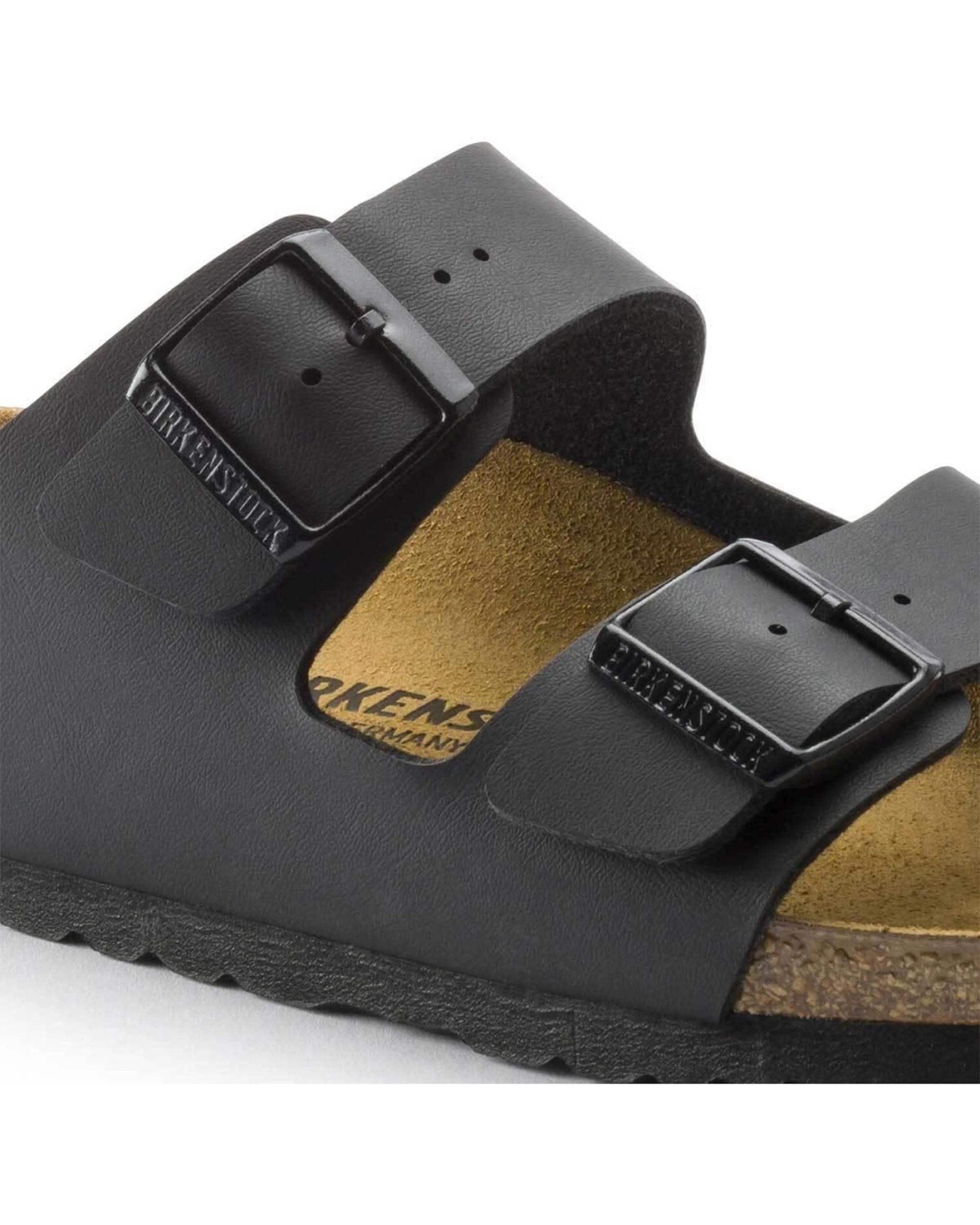 3 Birkenstock Arizona Birko-Flor Sandals Narrow Width BLACK, 3 of 5