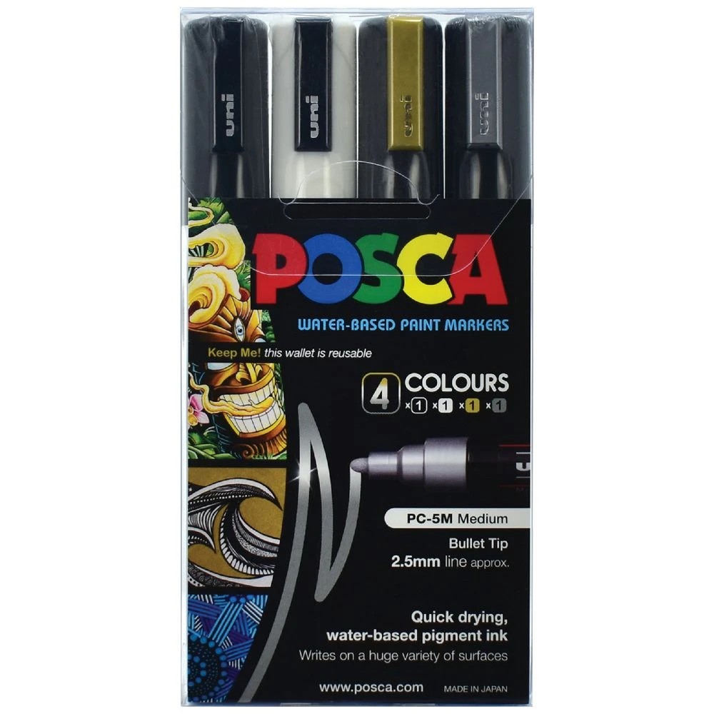 1 POSCA PC-5M Paint Markers 4 Pack, 1 of 10