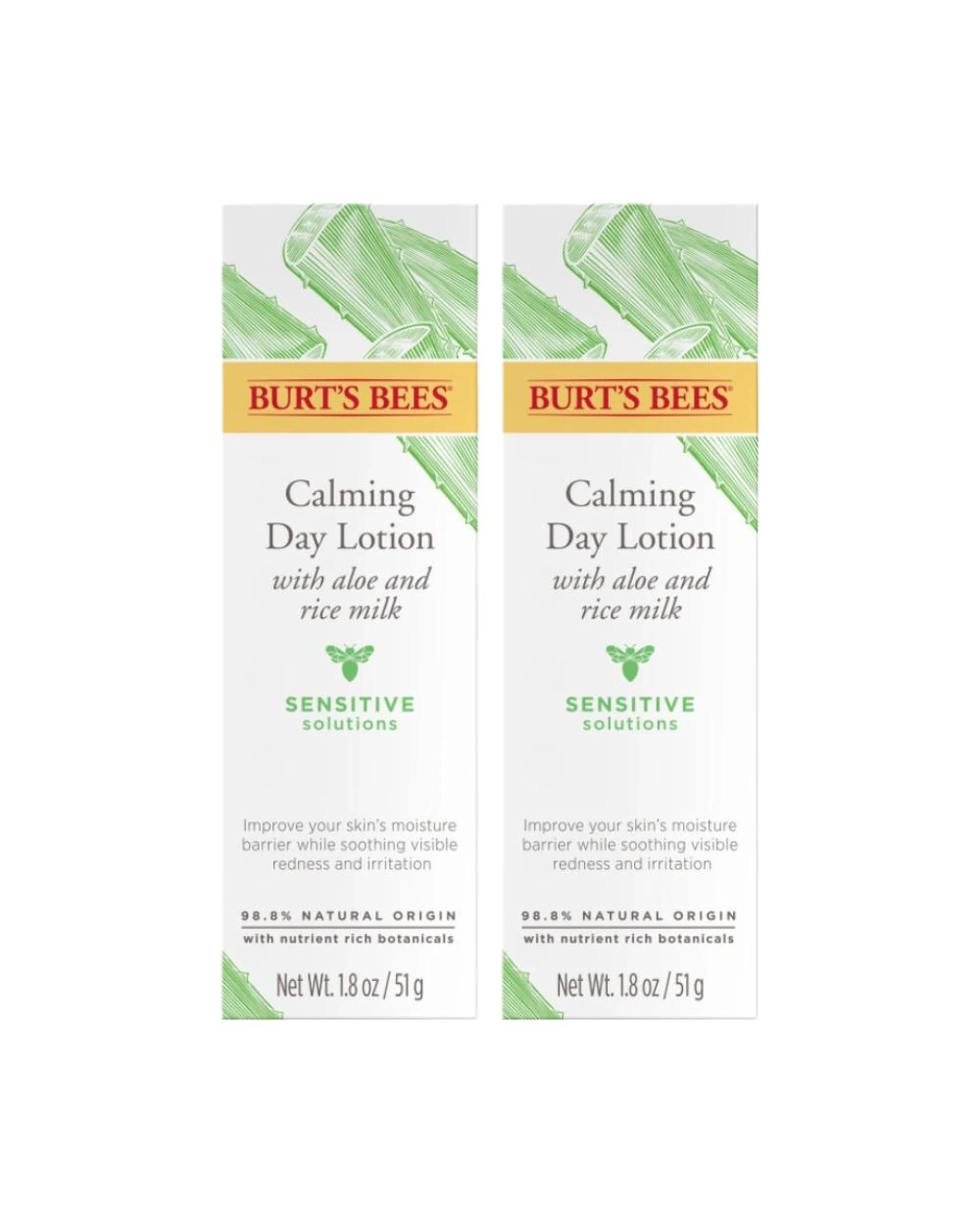1 2 x Burt's Bees Sensitive Solutions Calming Day Lotion 51g, 1 of 2