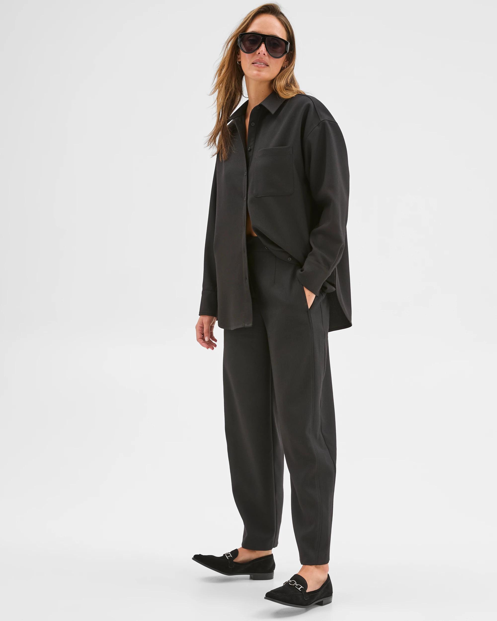 2 Preview Barrel Leg Set Dressing Pants BLACK, 2 of 7
