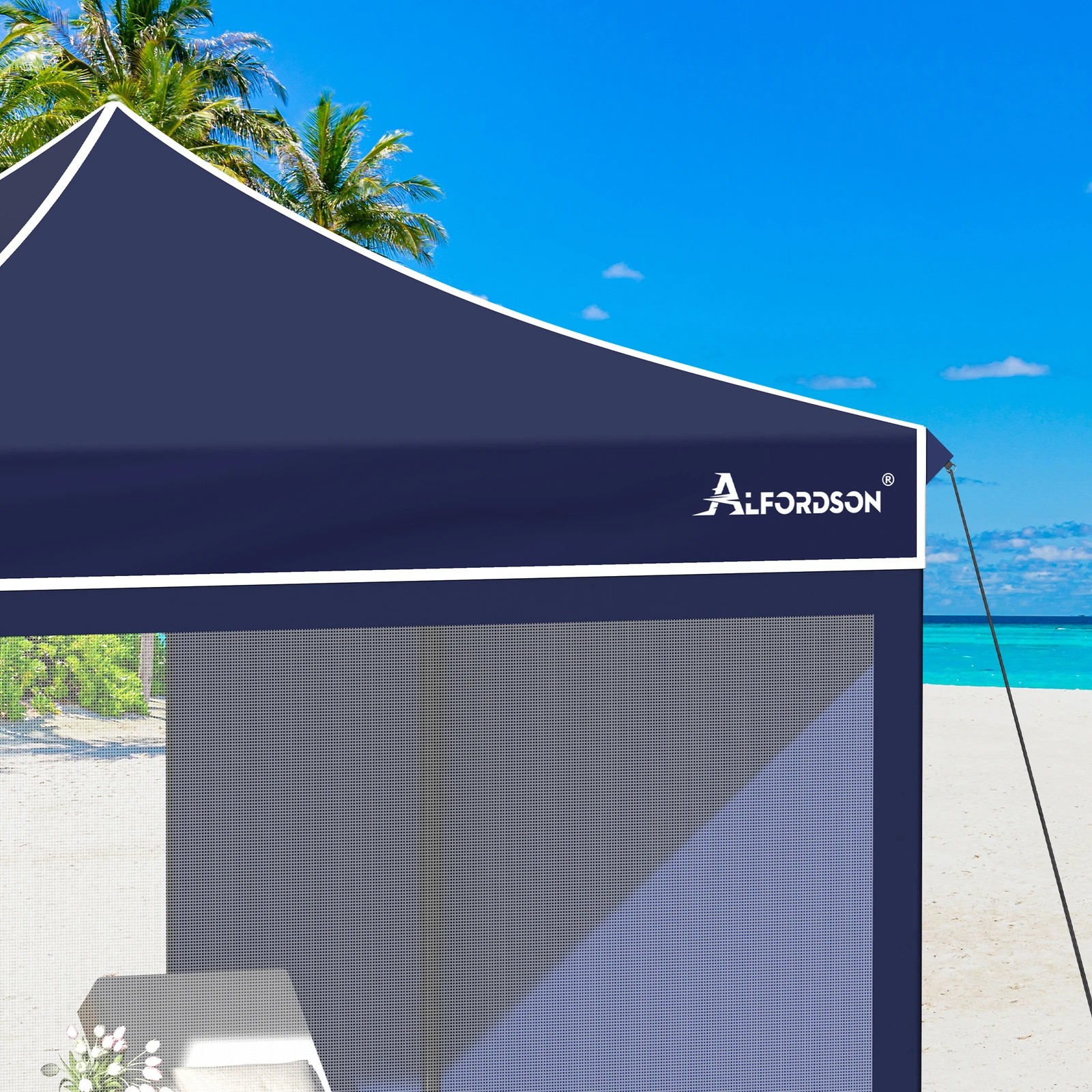 6 Alfordson Gazebo 3x3m Pop Up Marquee 600D Oxford Folding Camping Tent - Blue, 6 of 10