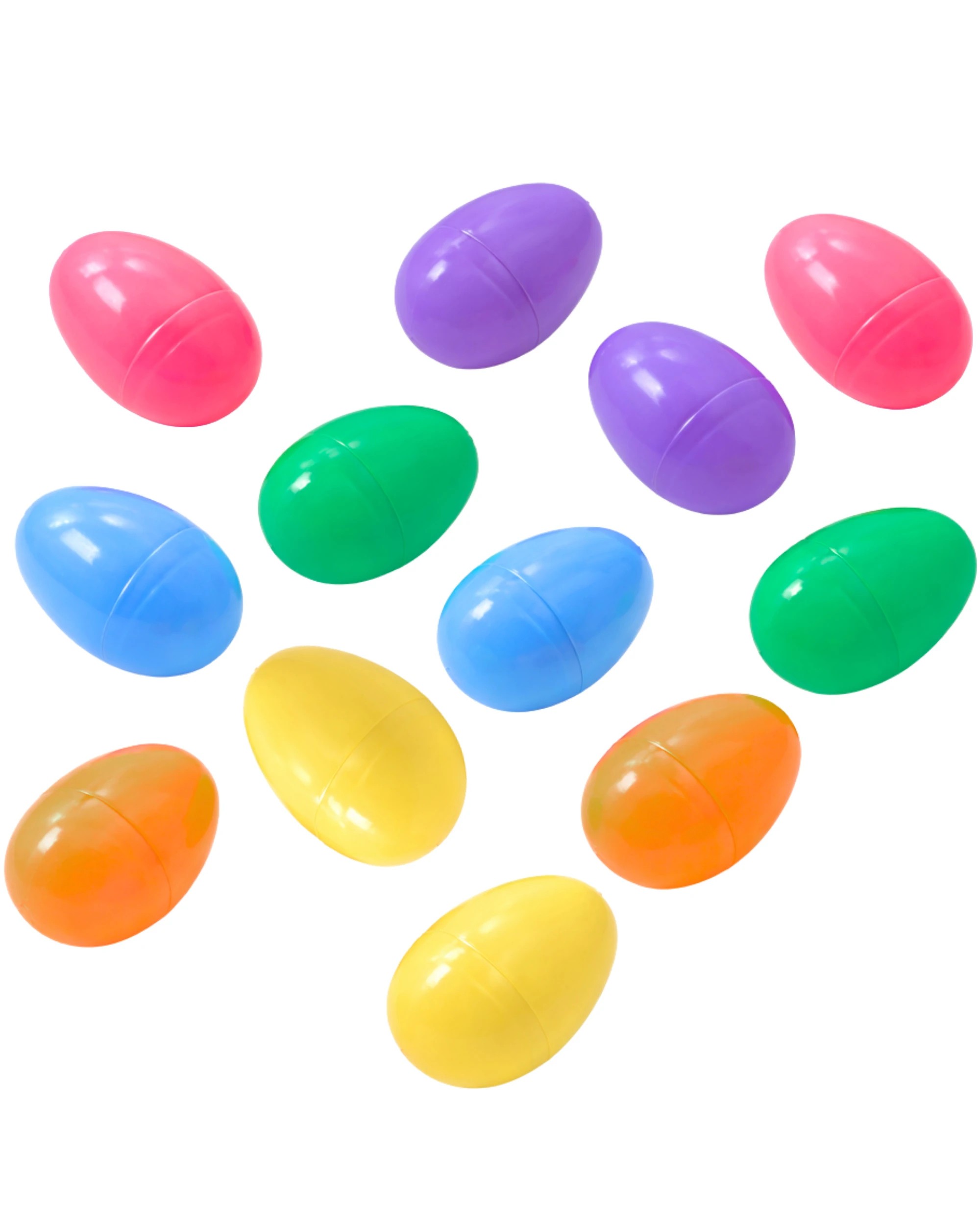 1 Uncle Bills Pack of 12 Coloured Fillable Plastic Eggs 6cm - Multi, 1 of 4