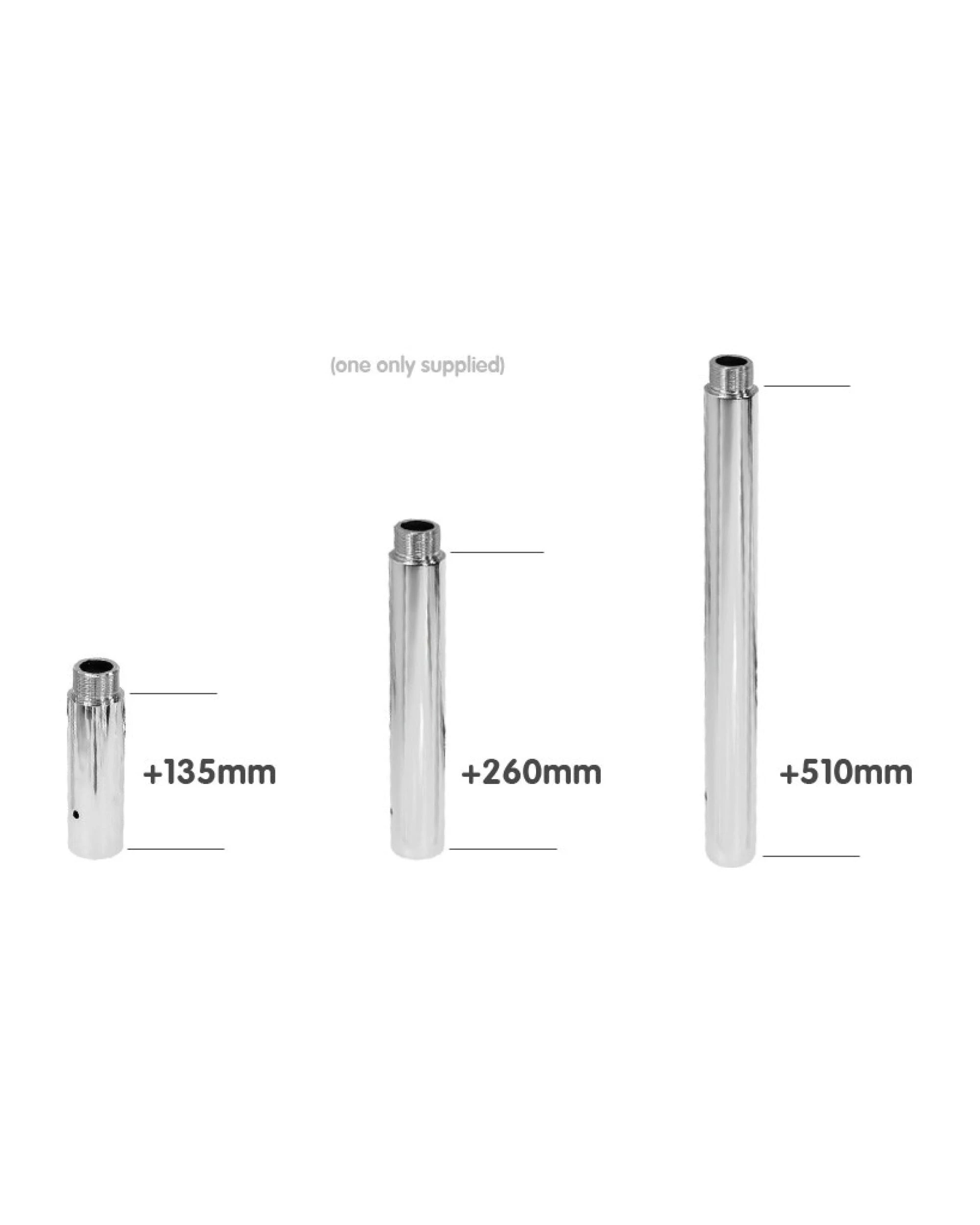 2 Powertrain Sports 510mm Dance Pole Extensions Spare Part Stainless Steel Extender - Silver, 2 of 3