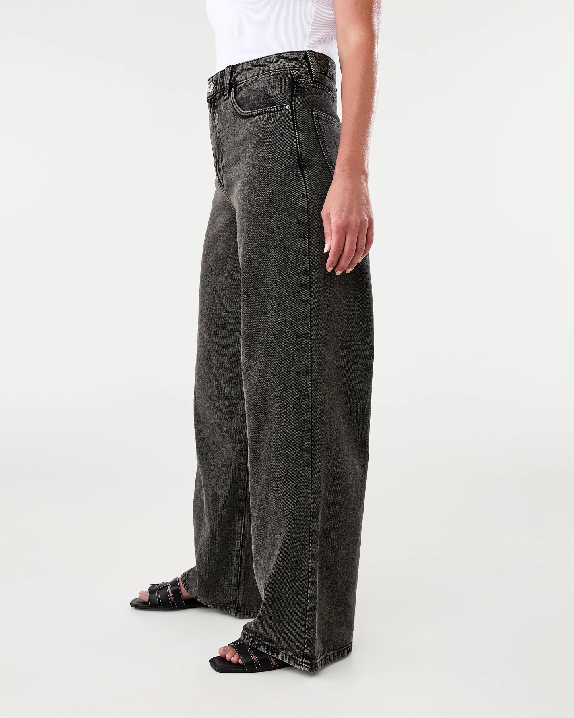 3 Wide Leg Jeans Black Wash, 3 of 8