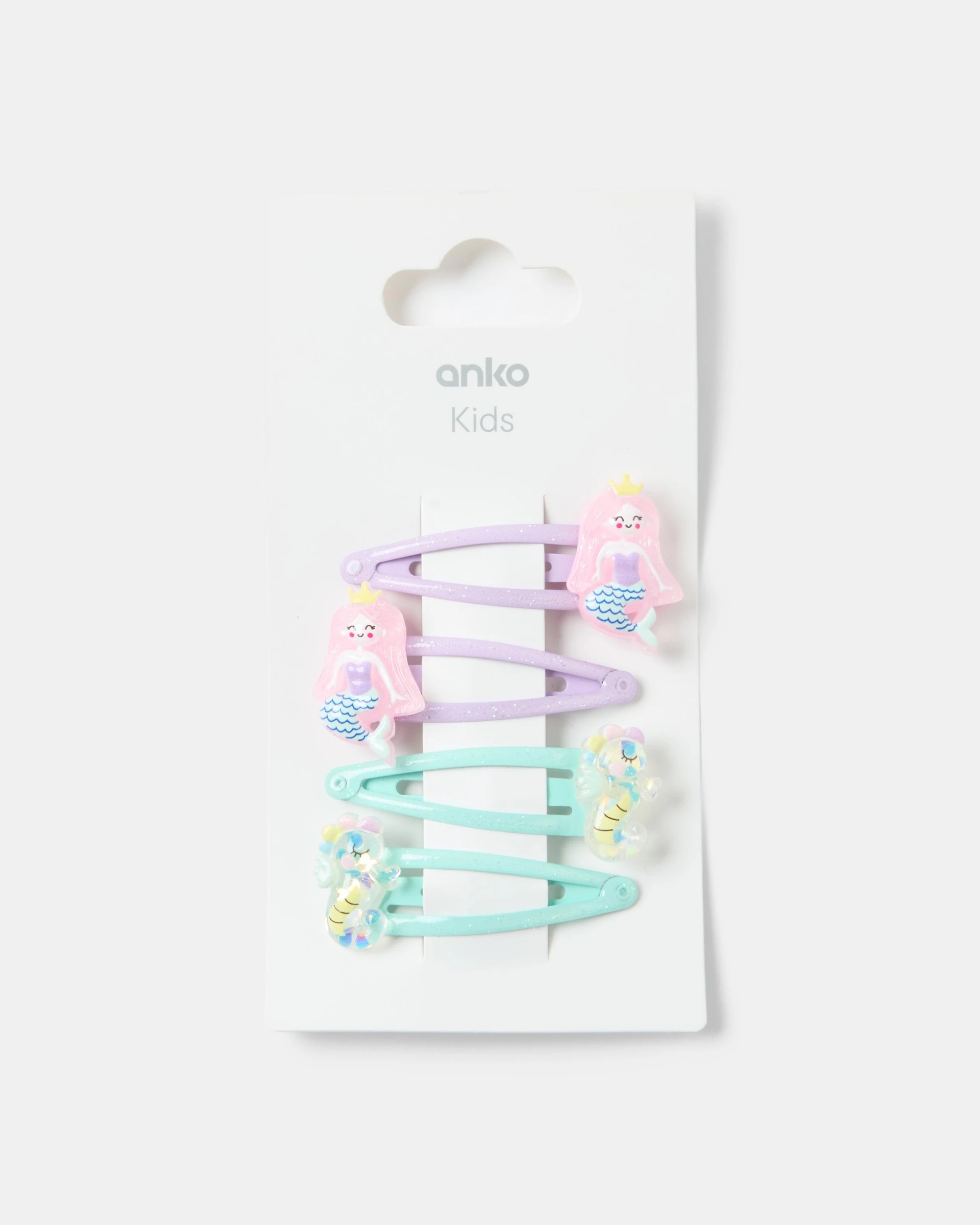 3 4 Pack Mermaid and Seahorse Snap Hair Clips, 3 of 3