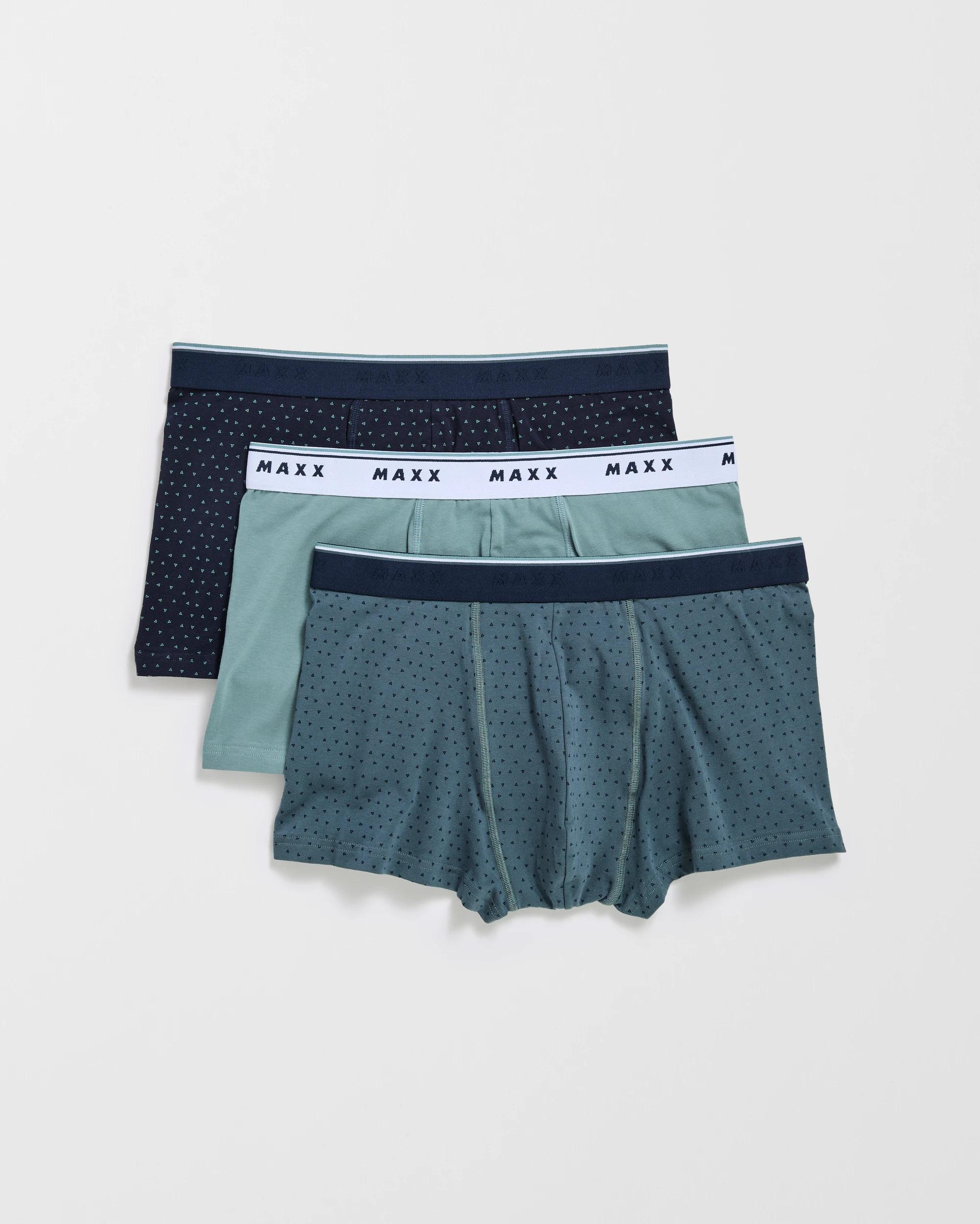 1 Maxx Australian Cotton Blend 3 Pack Hipster Trunks NAVY DITSY, 1 of 4