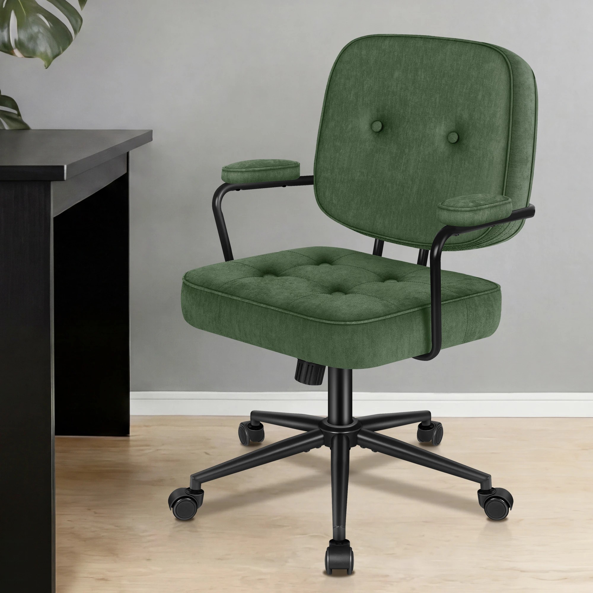 4 Alfordson Office Chair Ergonomic Executive Computer Work Seat Chenille - Green, 4 of 9