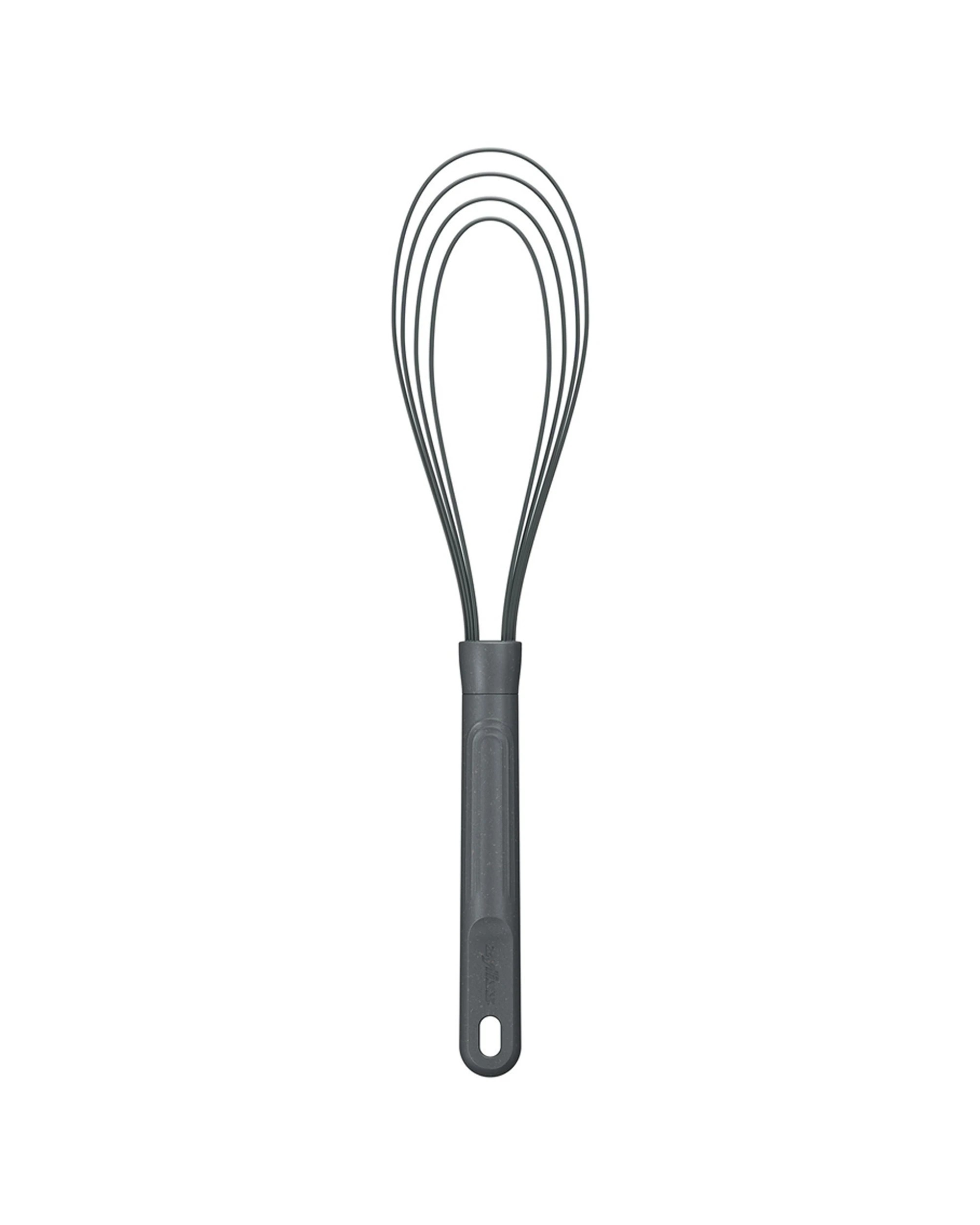 1 Zyliss Flat Whisk Silicone Heat Resistant Kitchen Tool With Wheat Straw Handle - Grey, 1 of 5