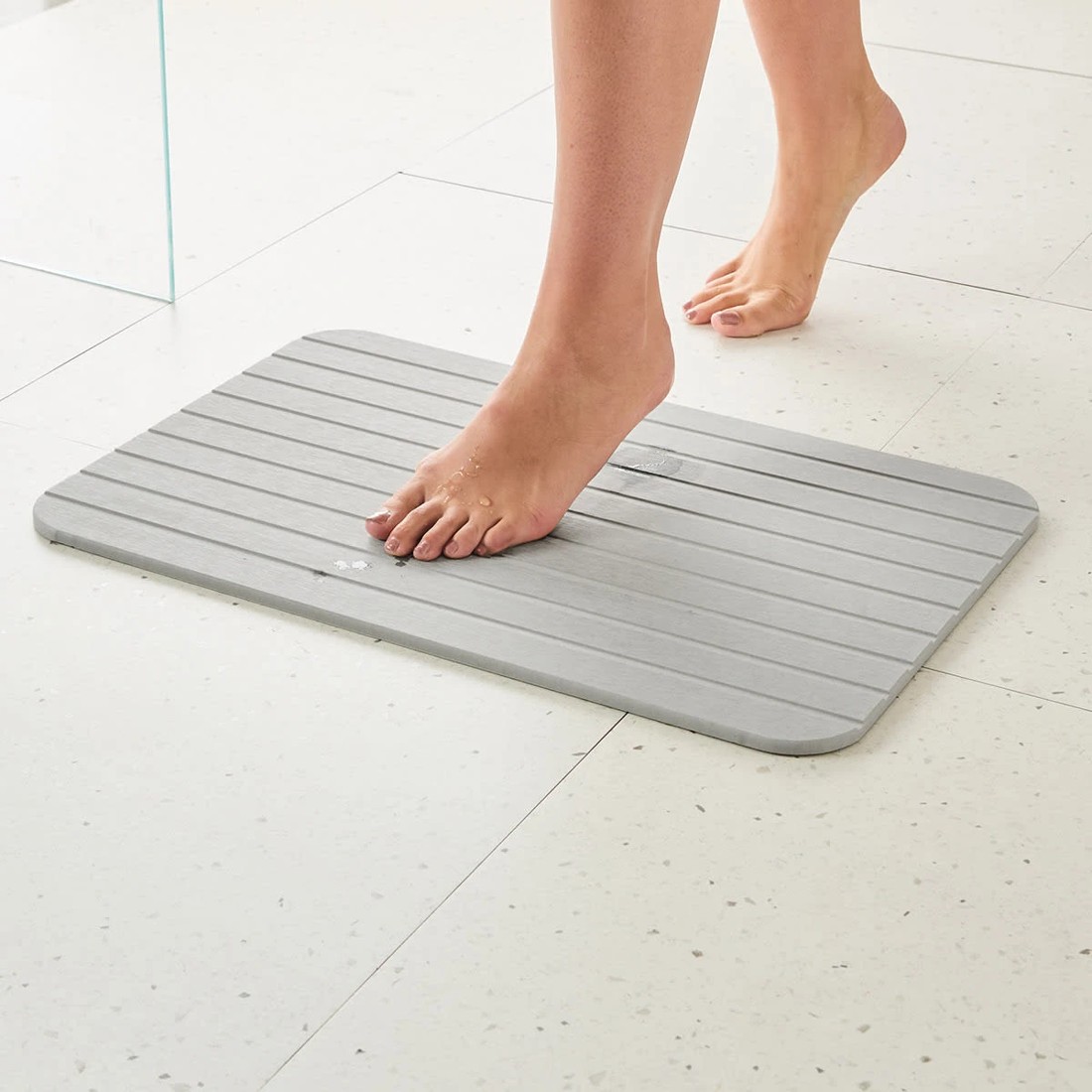 1 Stone Dry Bath Mat and Tray Set, 1 of 9