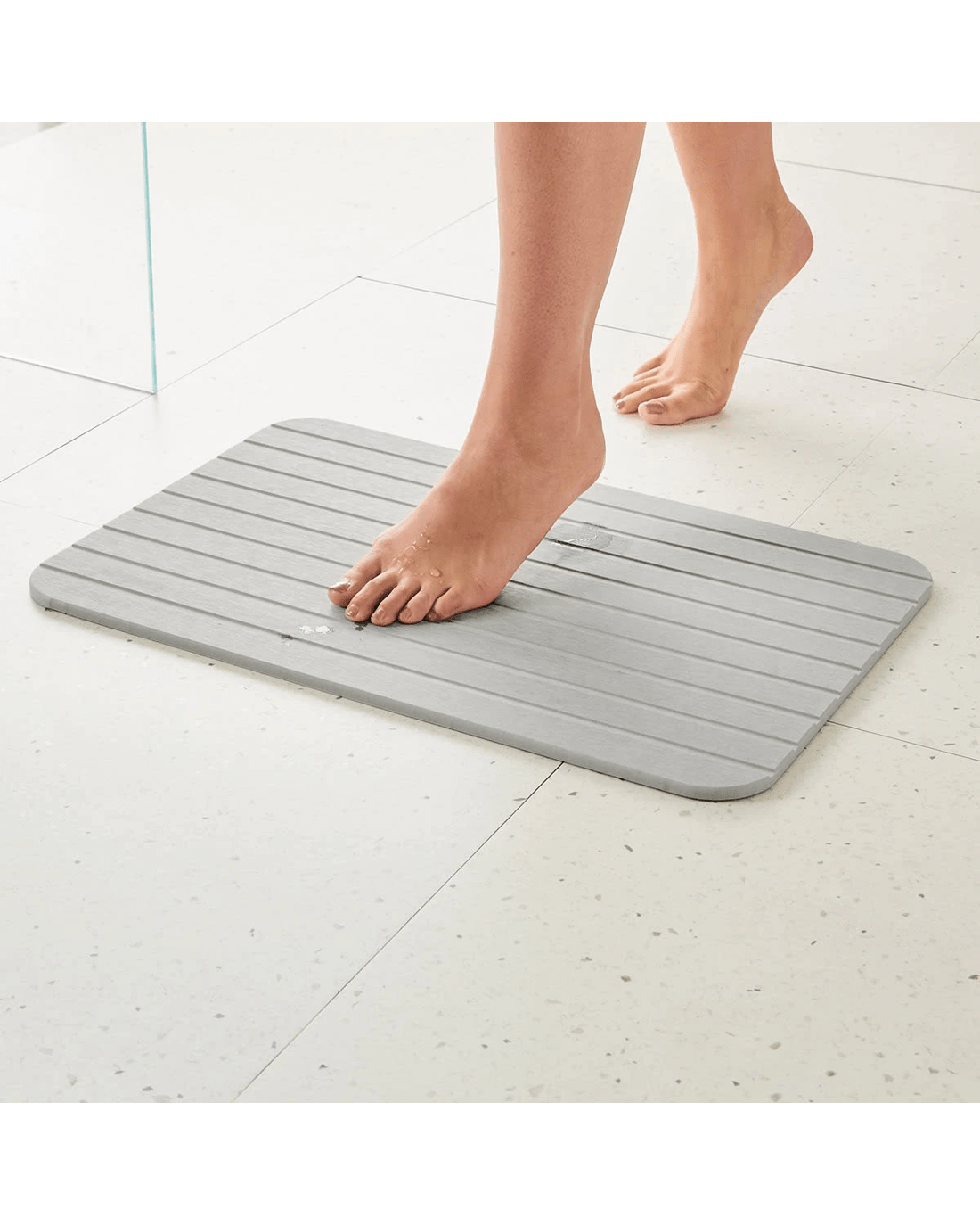 1 Stone Dry Bath Mat and Tray Set, 1 of 9