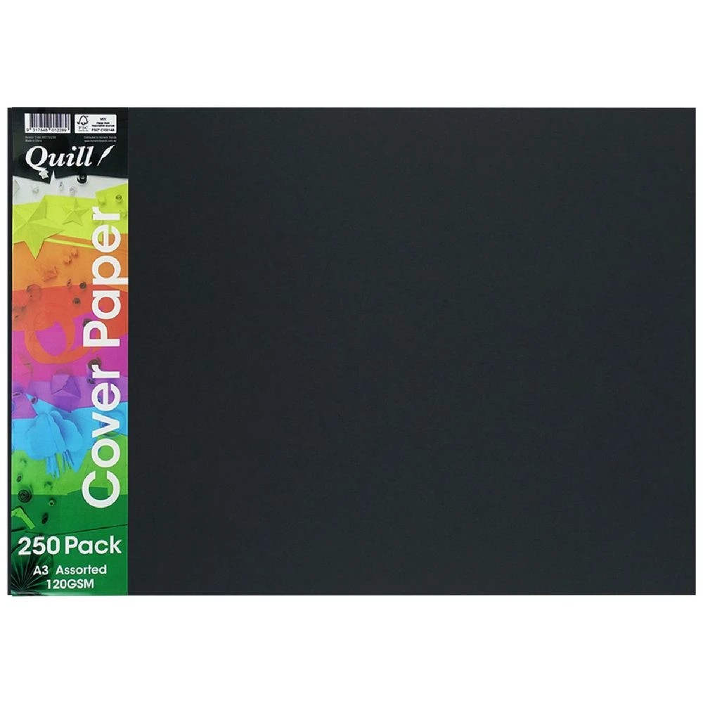 1 Quill A3 School Cover Paper 120gsm Assorted 250 Sheet, 1 of 1