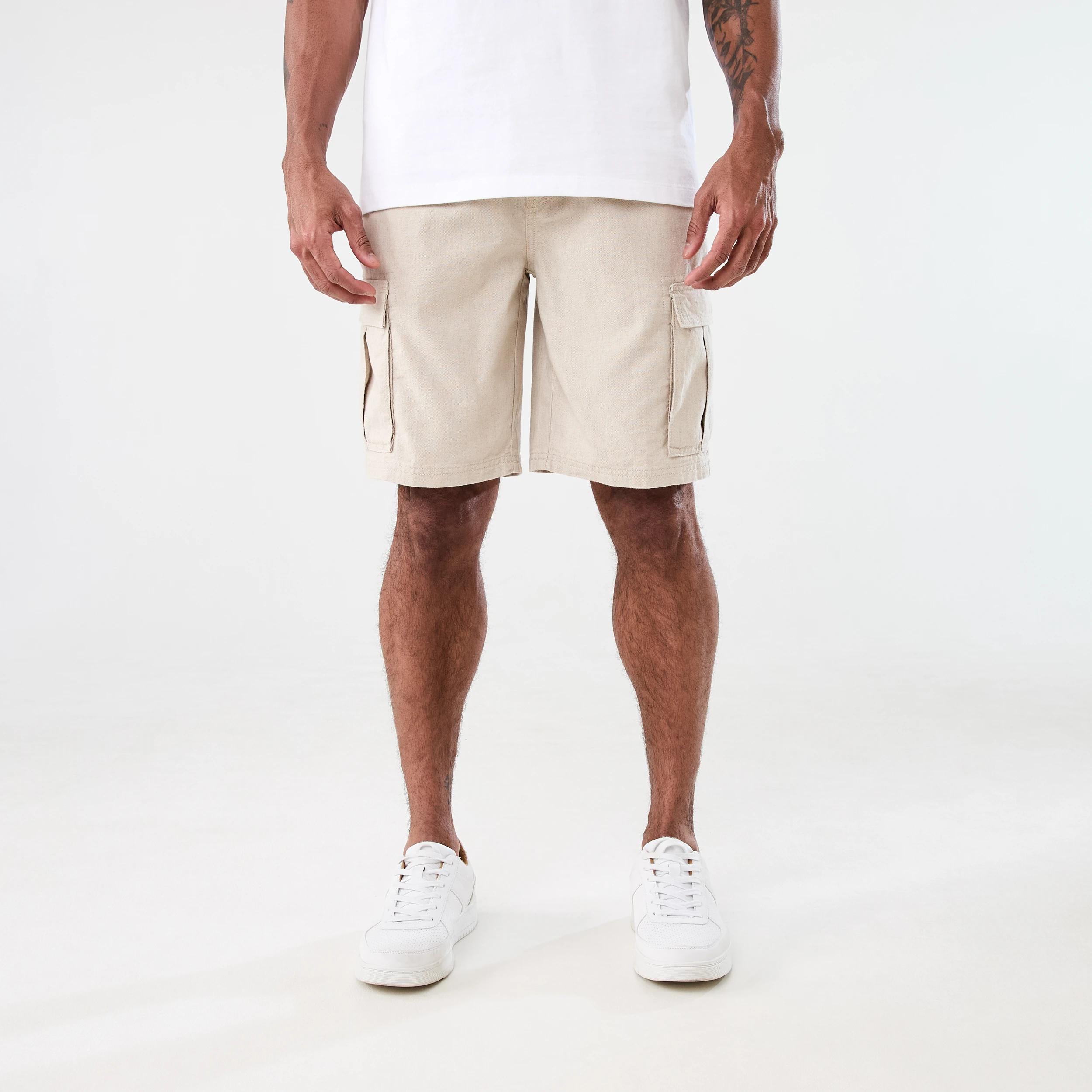 7 Cotton Linen Cargo Shorts NATURAL YD, 7 of 7