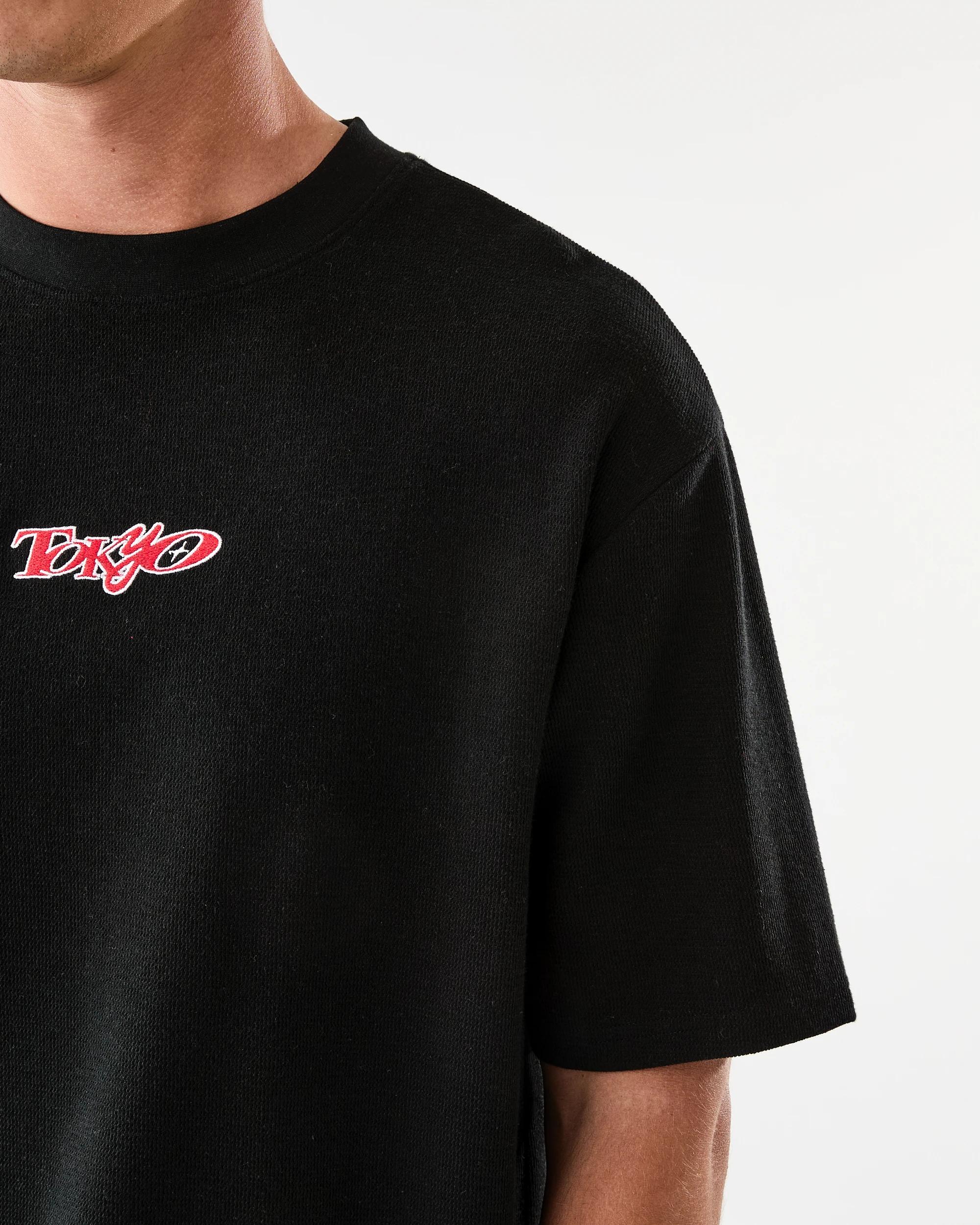 7 Textured Print T-shirt Blk Tokyo, 7 of 7