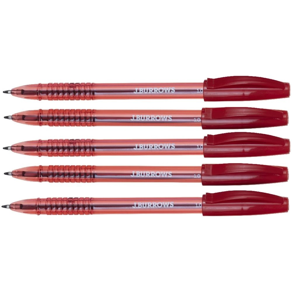 2 J.Burrows Ballpoint Pens Red 5 Pack, 2 of 2