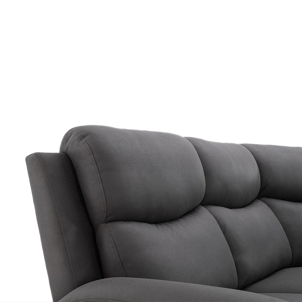 7 Foret 5 Seater Sofa Corner Lounge Recliner Footrest Bed Chaise Couch Fabric Grey Dark, 7 of 9