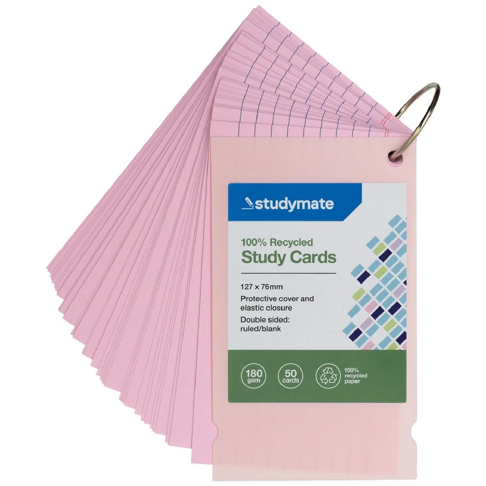 1 Studymate Study Cards Pastel Pink 50 Sheets, 1 of 9
