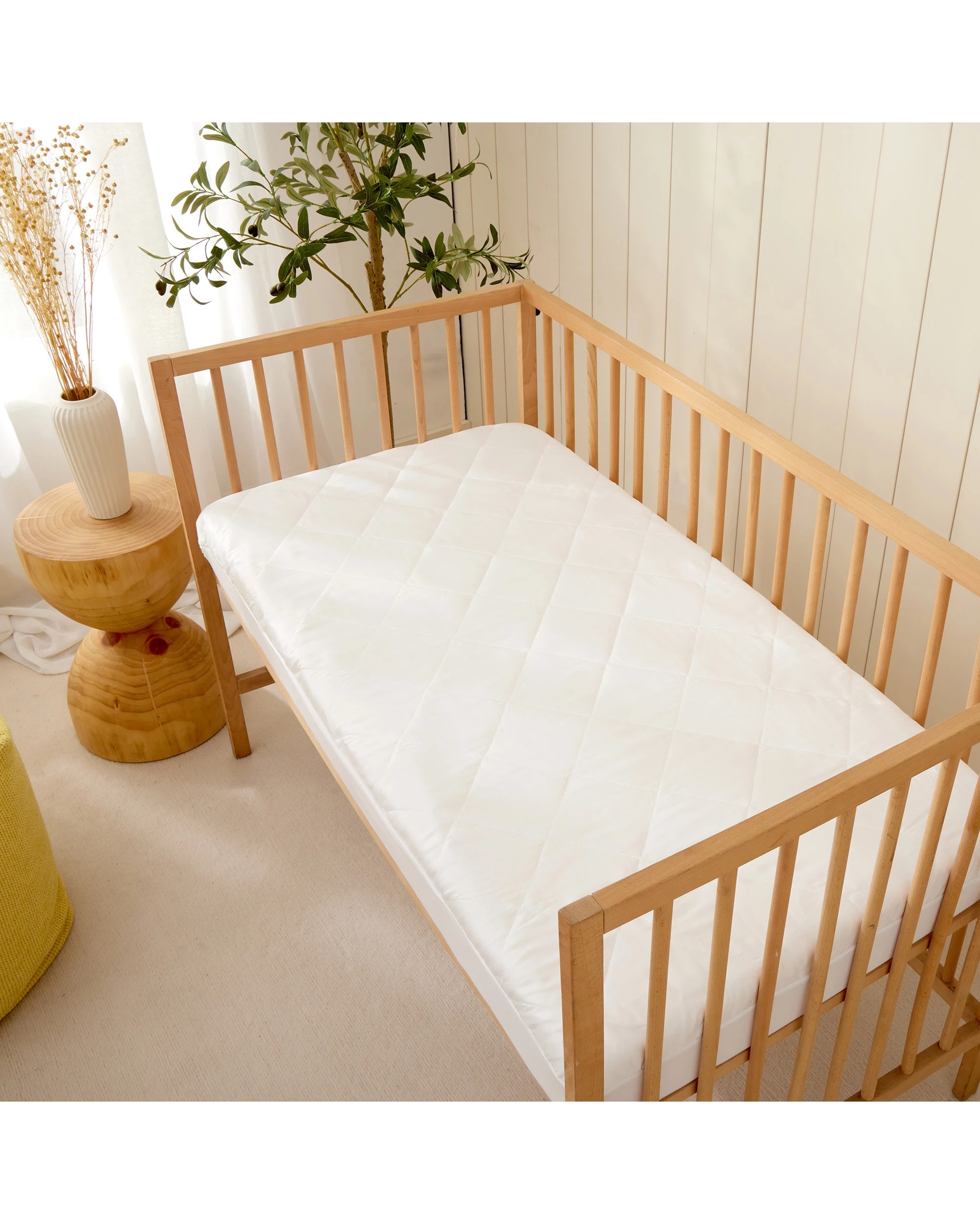 3 Dreamaker Tencel Quilted Mattress Protector - Baby COT Size - White, 3 of 9