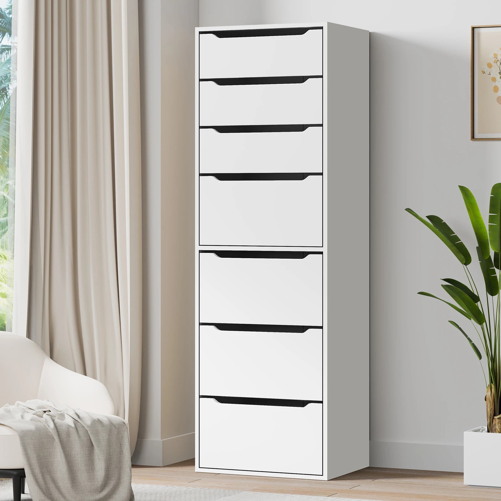 2 Alfordson Wardrobe 7 Drawers Clothes Storage Cabinet - White, 2 of 10