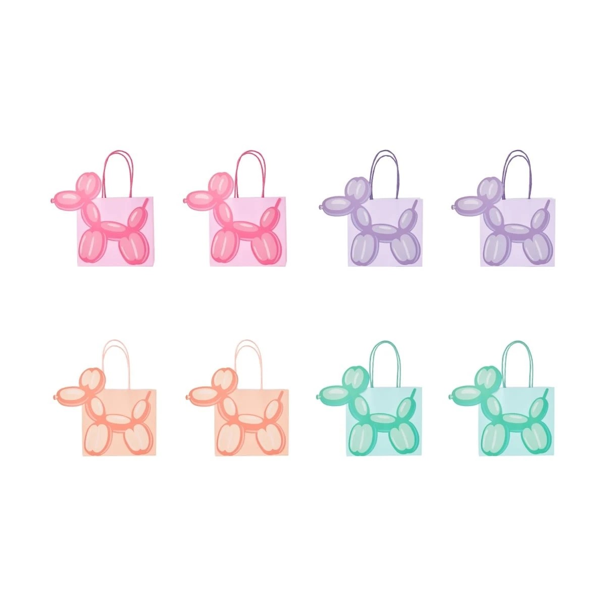1 8 Piece Balloon Dog Shaped Loot Bags, 1 of 5
